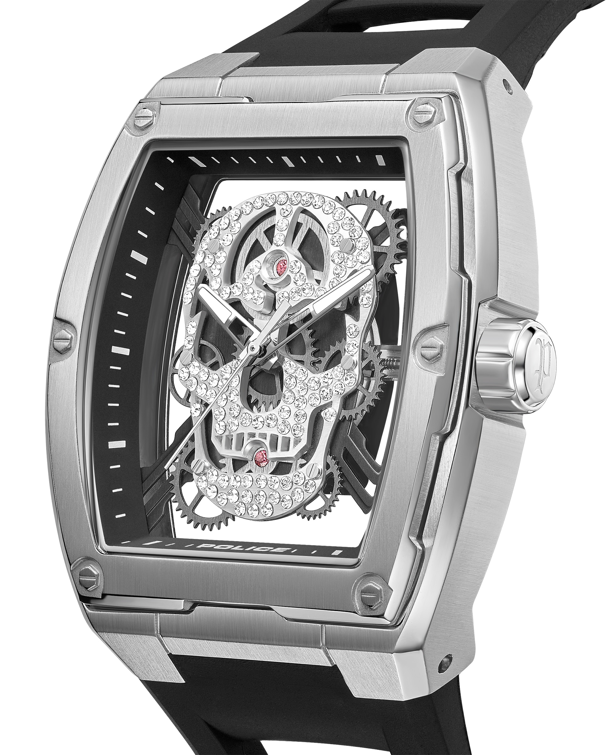 Reloj de hombre cranium pewjm0081301 de silicona y correa negra - Police - Negro Negro-4