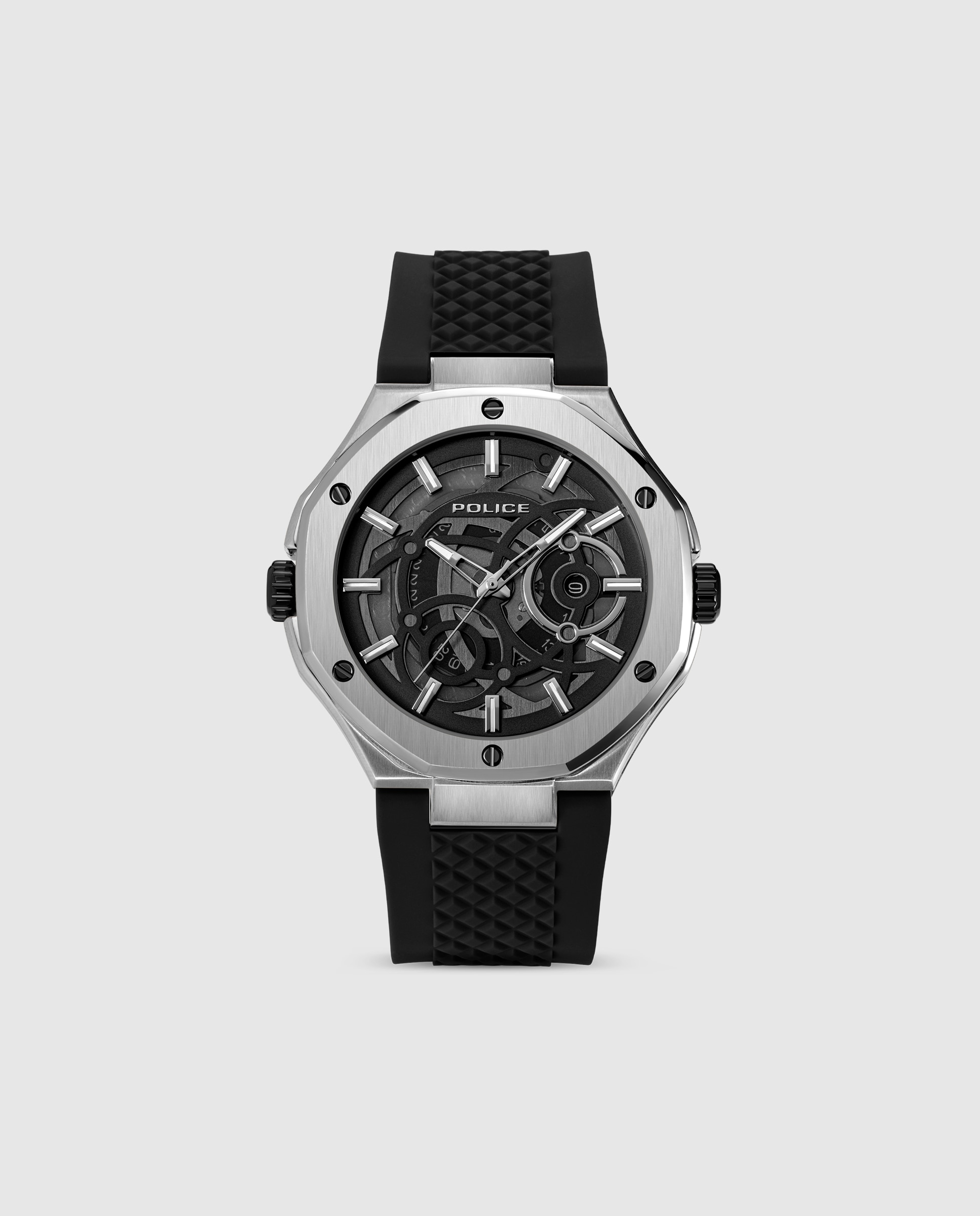 Imagen 0 de Reloj analógico de hombre dual pewgq0081901 de silicona y correa negra Negro / Plata