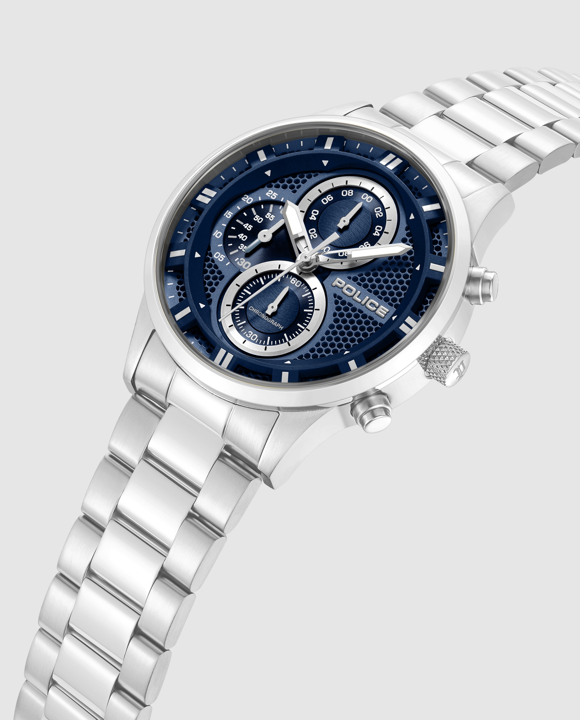 Reloj de hombre levuka pewgk0092502 de acero y correa plateada - Police - Plata Plata-4