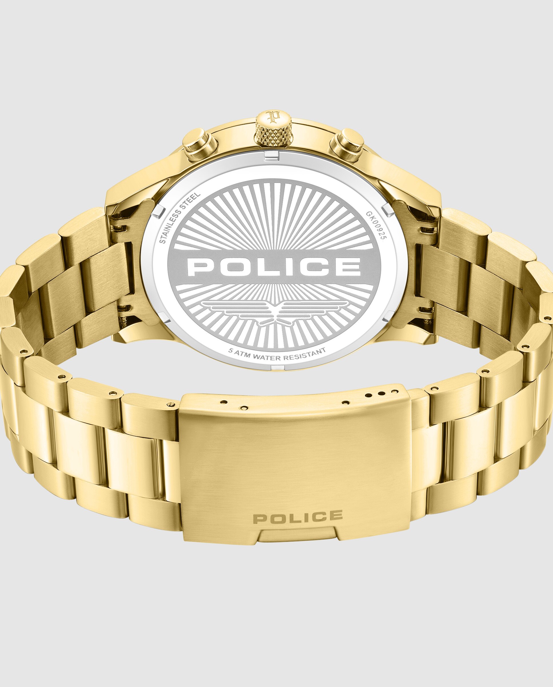 Reloj de hombre levuka pewgk0092503 de acero y correa dorada - Police - Oro Oro-2