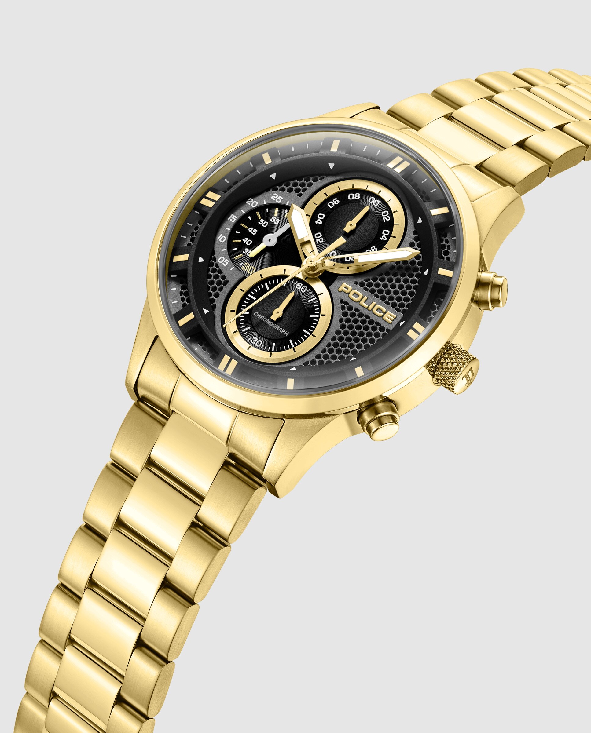 Reloj de hombre levuka pewgk0092503 de acero y correa dorada - Police - Oro Oro-4