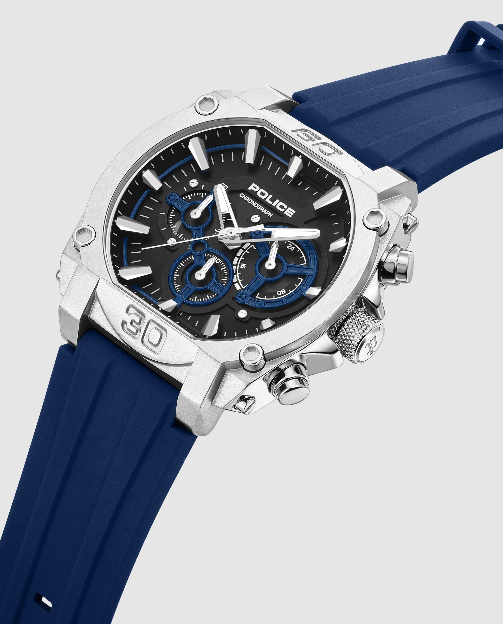 Reloj analógico de hombre norwood pewgo0092904 de silicona y correa - Police - Azul Azul-4
