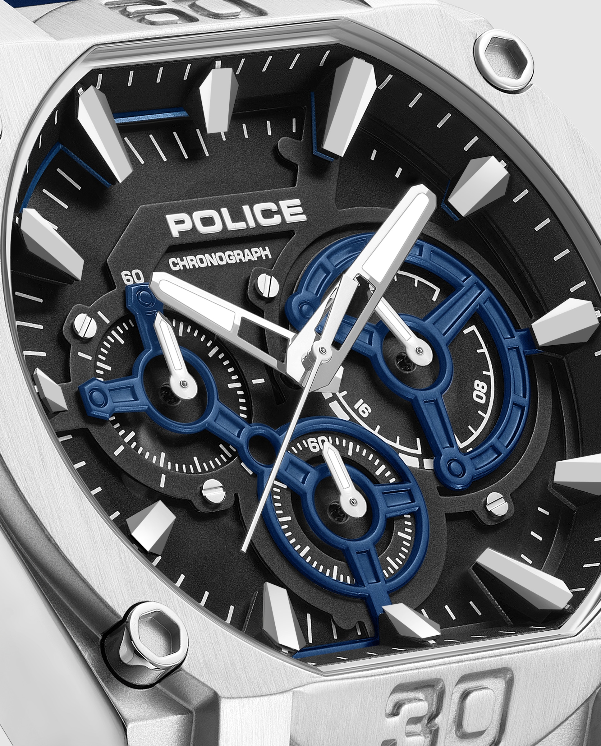 Reloj analógico de hombre norwood pewgo0092904 de silicona y correa - Police - Azul Azul-5