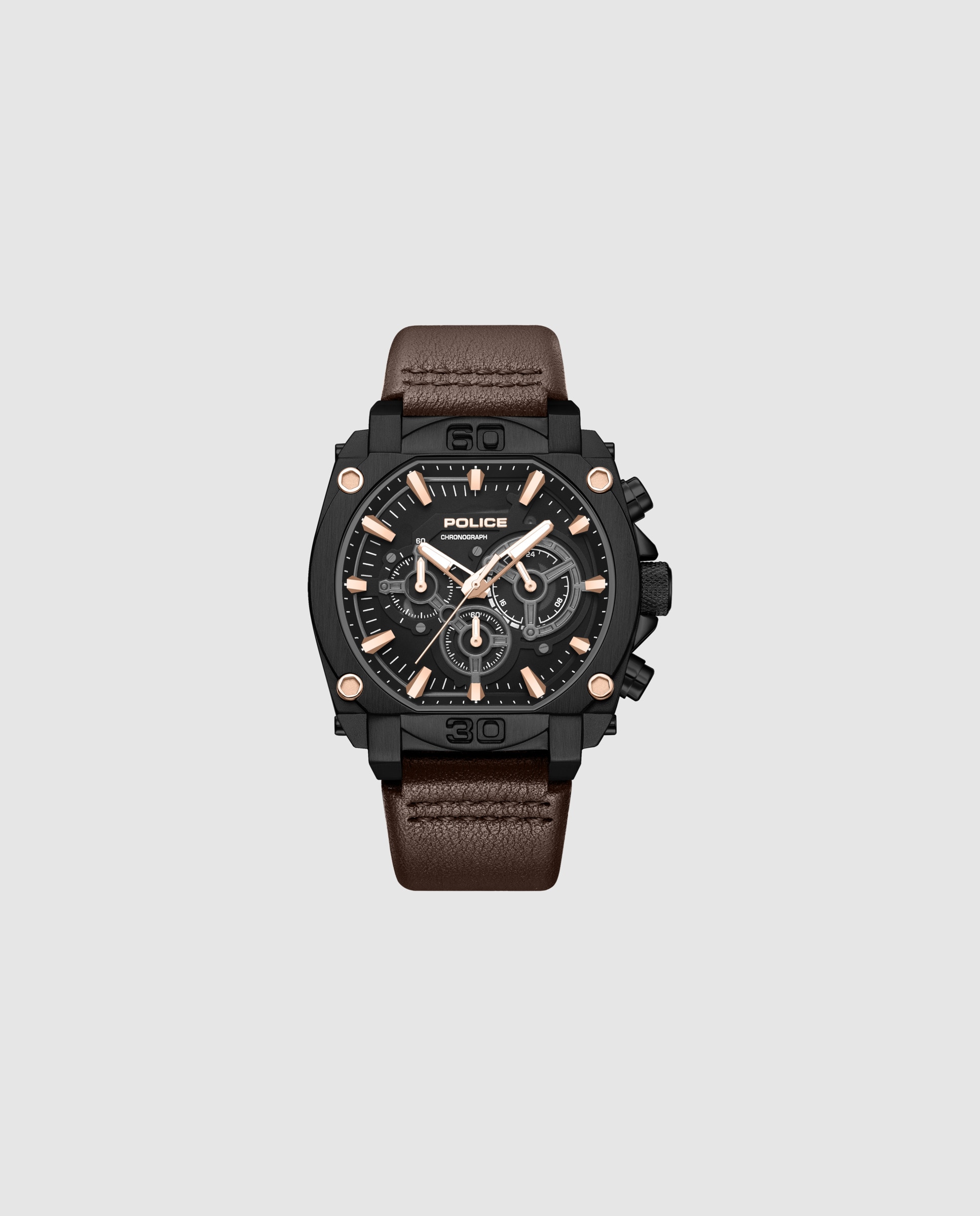 Imagen 0 de Reloj analógico de hombre norwood pewgc0092905 de piel y correa marrón Marrón