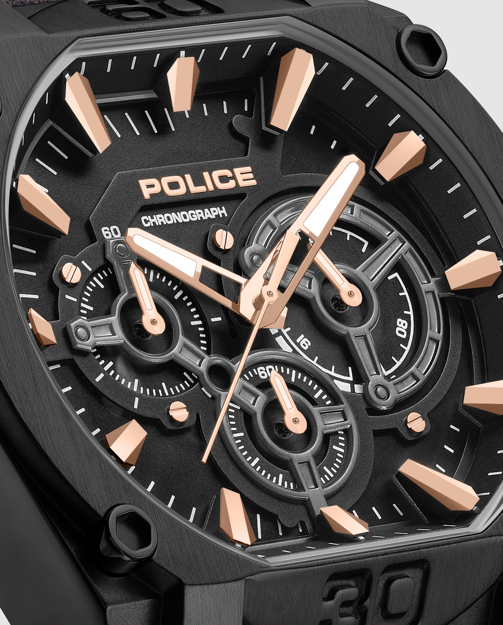 Reloj analógico de hombre norwood pewgc0092905 de piel y correa - Police - Marrón Marrón-5