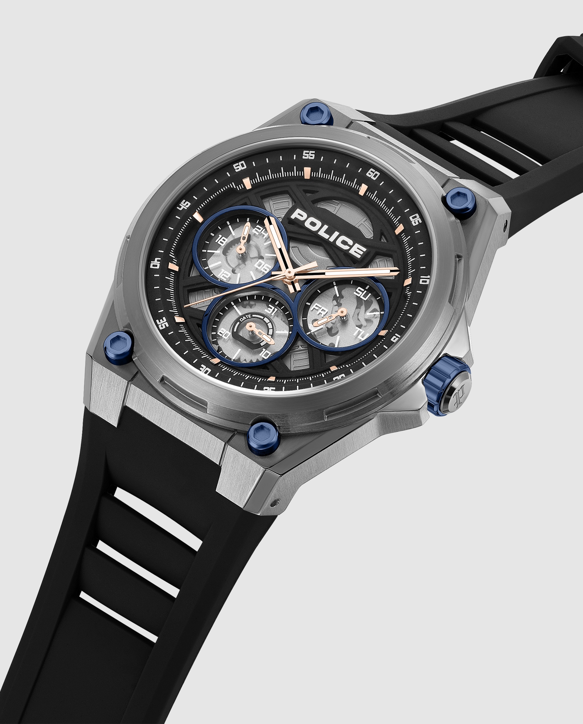 Reloj de hombre norwood pewgq0093803 de silicona y correa - Police - Azul Azul-4