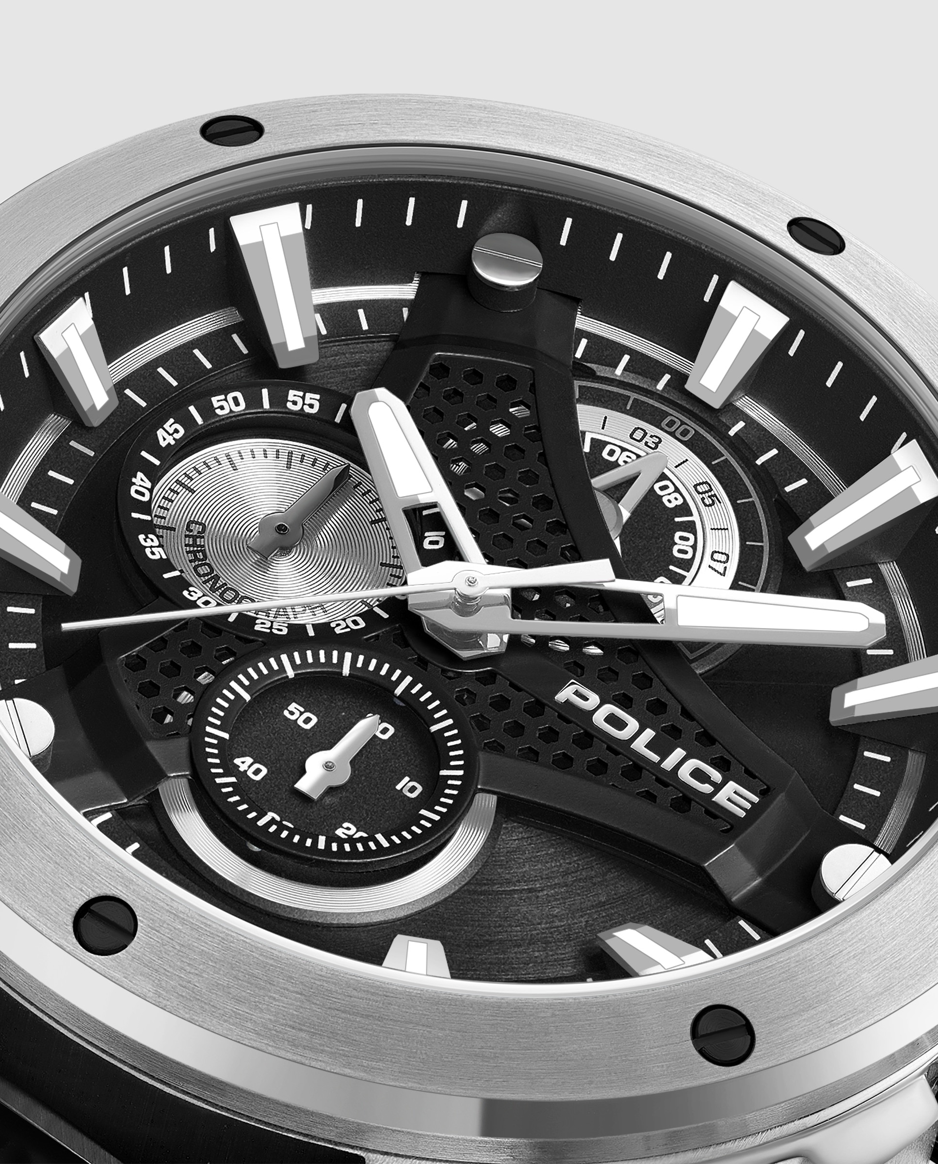 Reloj de hombre wyvern pewgo0093001 de silicona y correa negra - Police - Negro Negro-5