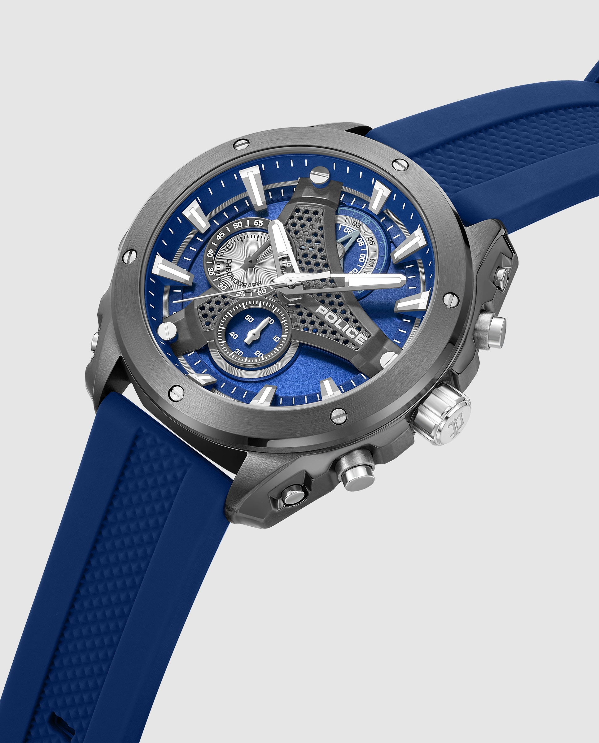 Reloj de hombre wyvern pewgo0093002 de silicona y correa - Police - Azul Azul-4