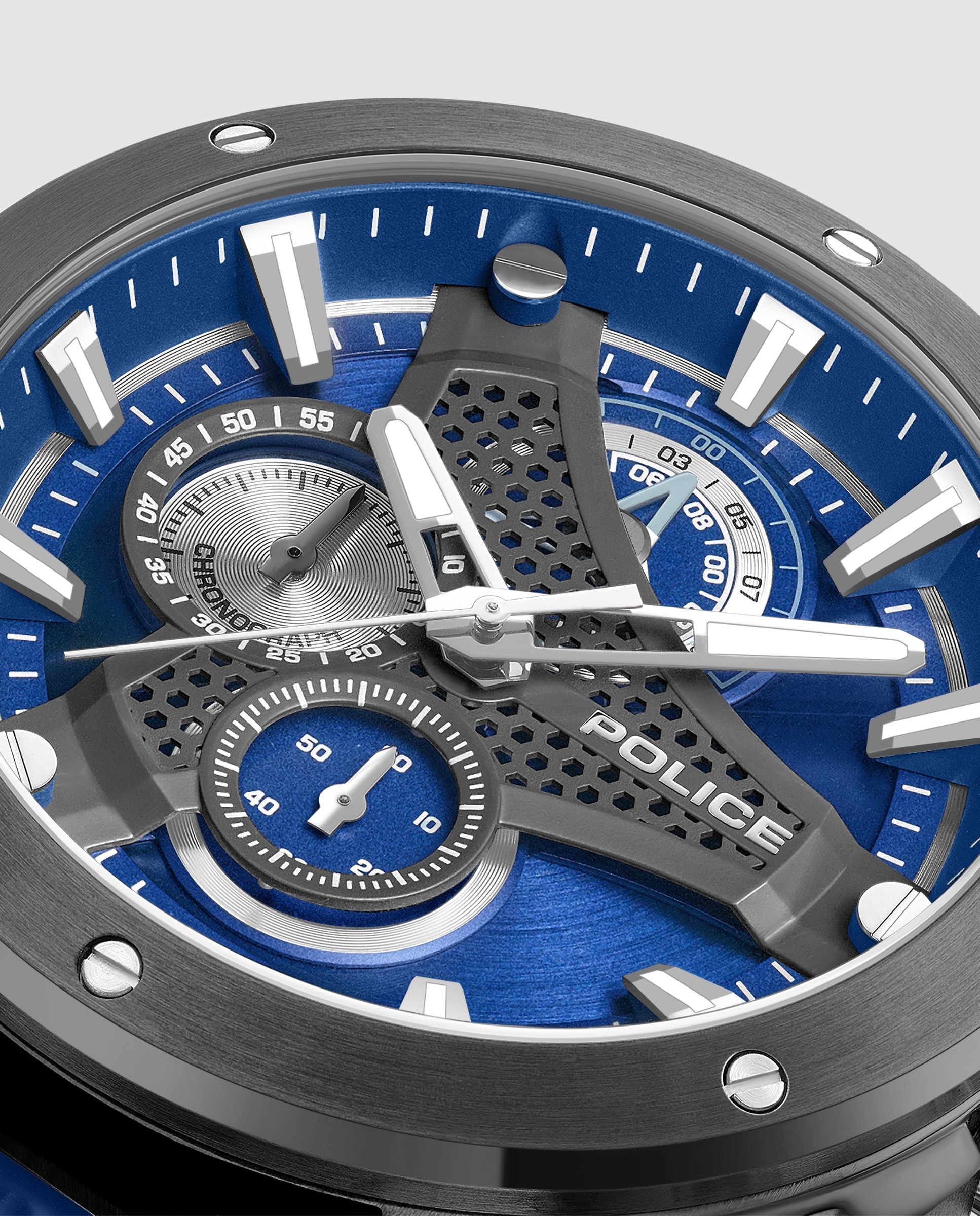 Reloj de hombre wyvern pewgo0093002 de silicona y correa - Police - Azul Azul-5