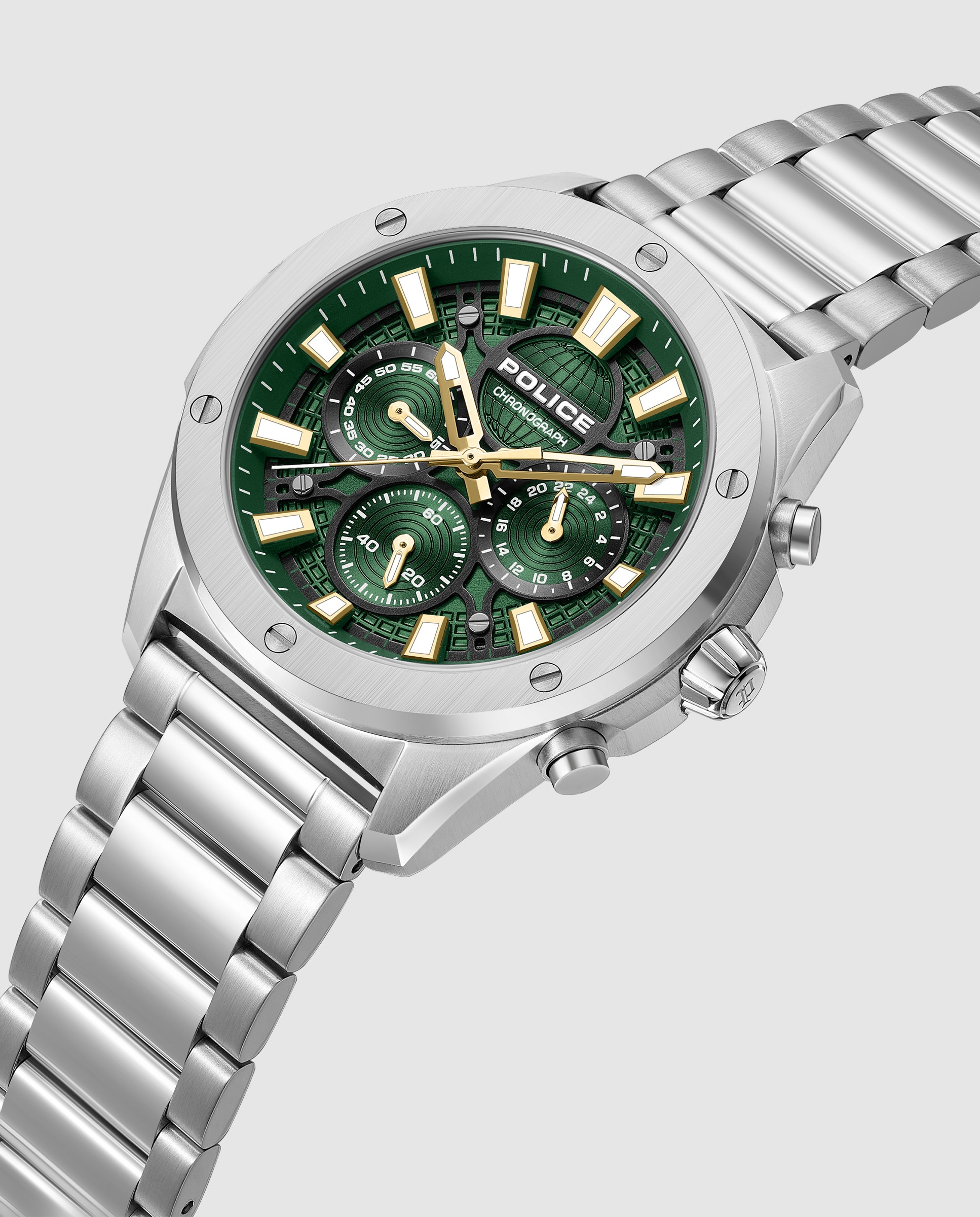 Reloj analógico de hombre moonstrike pewgk0093101 de acero y correa plateada - Police - Plata Plata-4