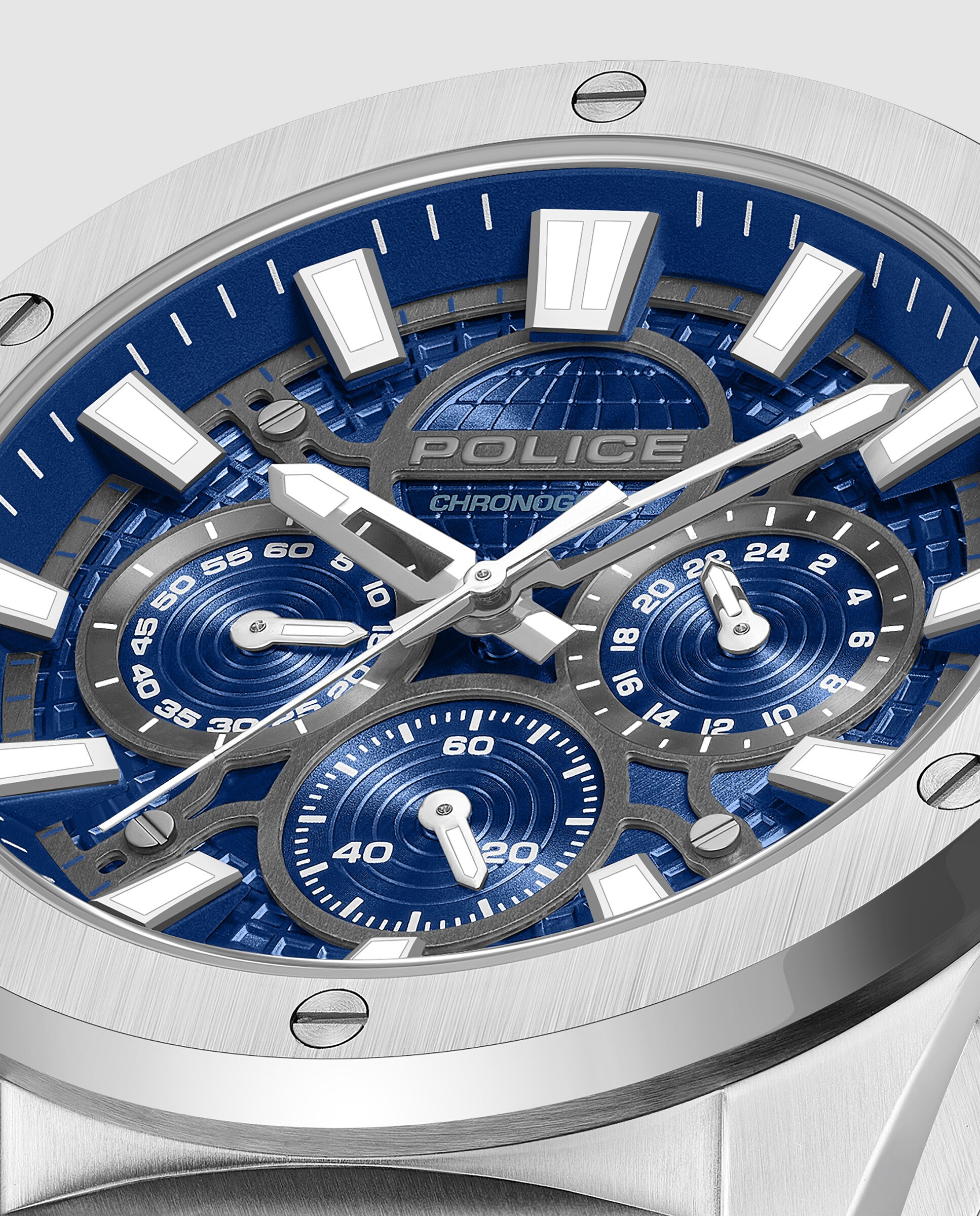 Reloj analógico de hombre moonstrike pewgk0093102 de acero y correa plateada - Police - Plata Plata-5
