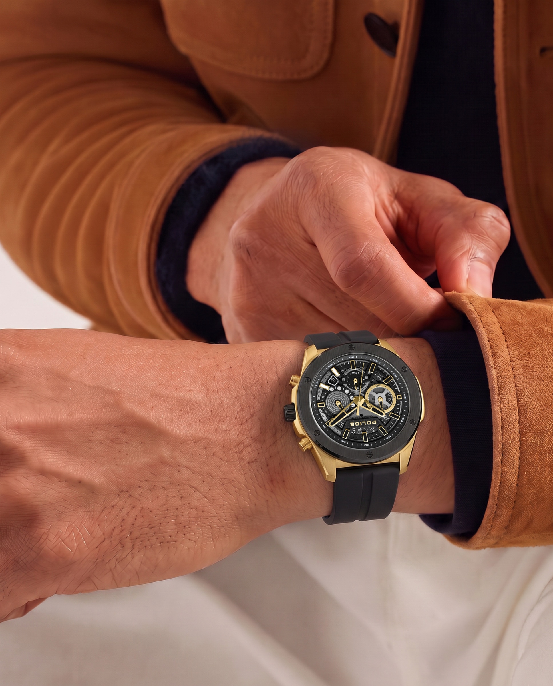 Imagen 3 de Reloj de hombre warren pewgo0000402 de silicona - Police - Negro Negro