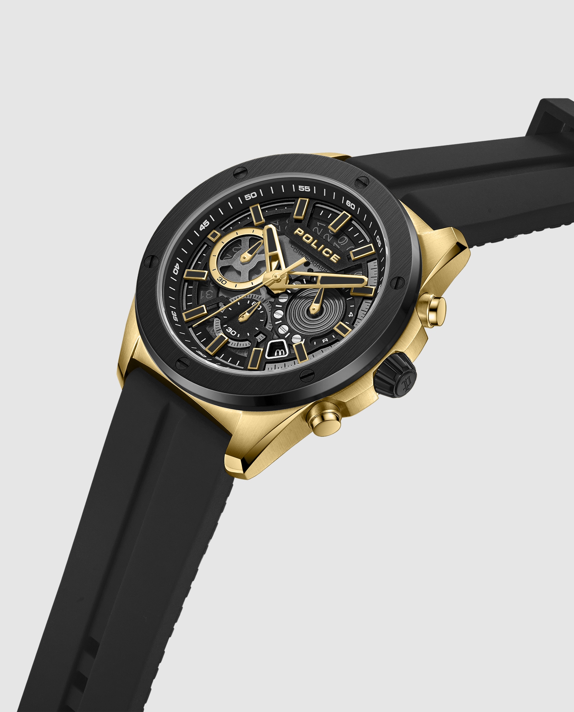 Imagen 4 de Reloj de hombre warren pewgo0000402 de silicona - Police - Negro Negro