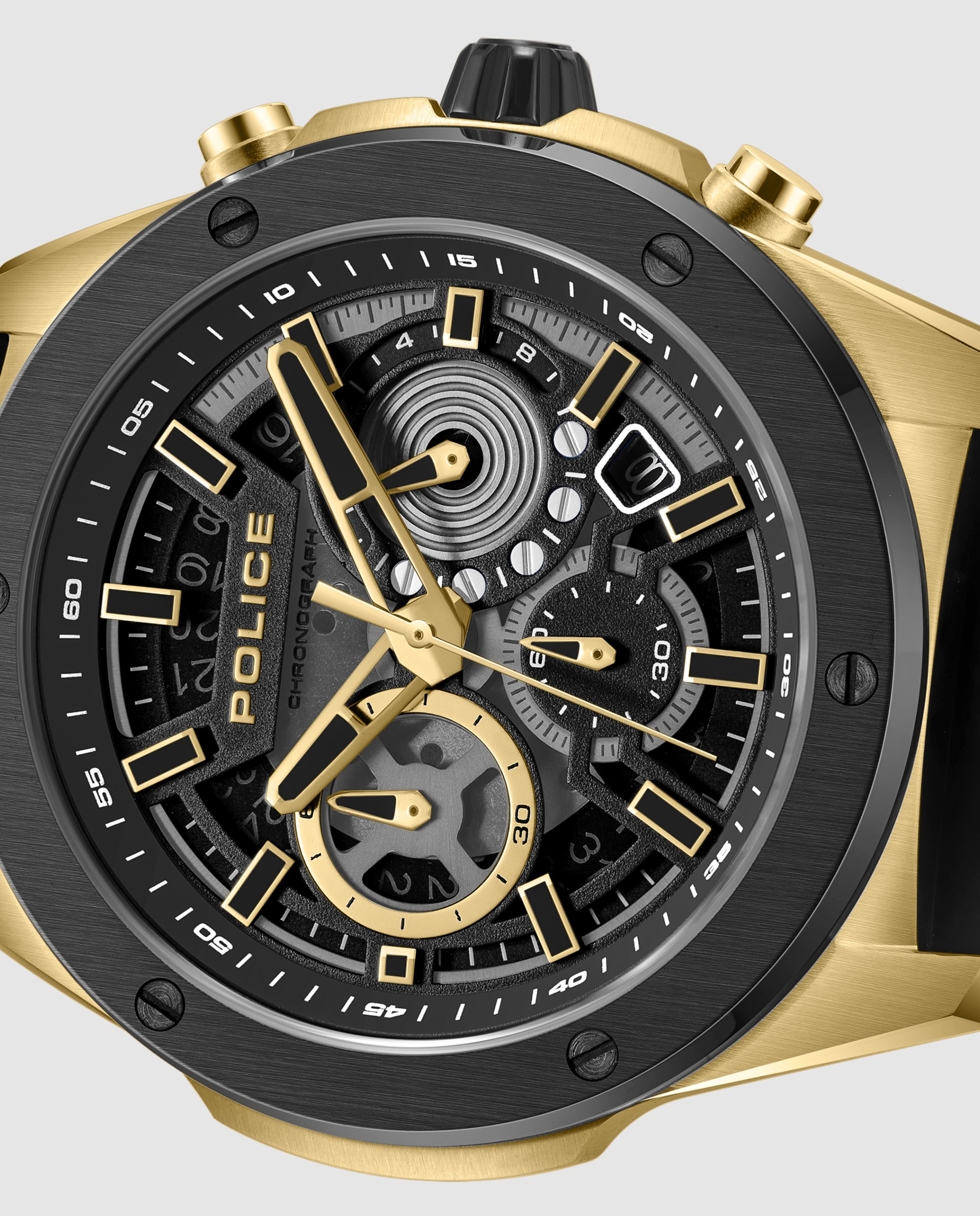Imagen 5 de Reloj de hombre warren pewgo0000402 de silicona - Police - Negro Negro