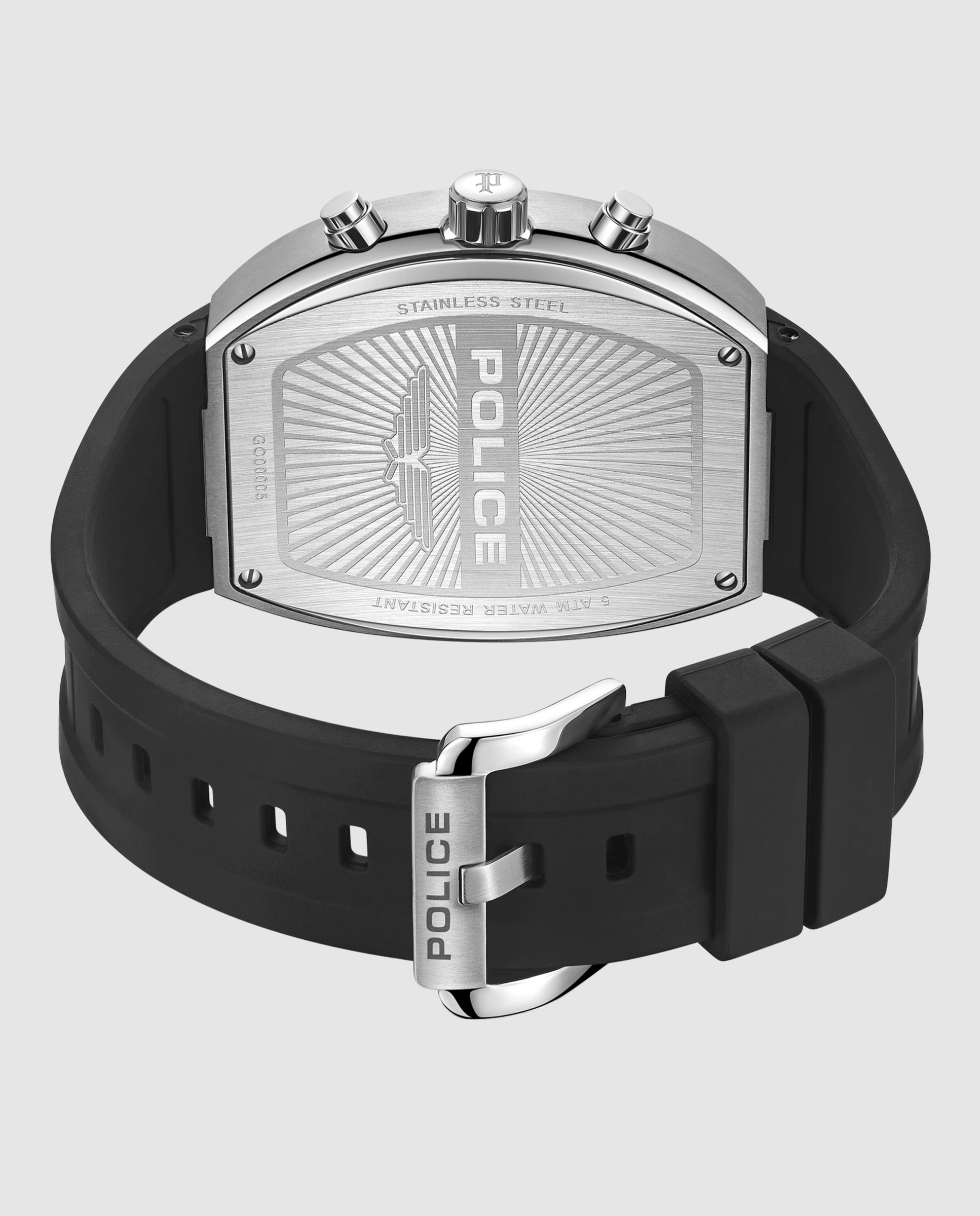Imagen 2 de Reloj de hombre meidan pewgo0000502 de silicona - Police - Negro Negro