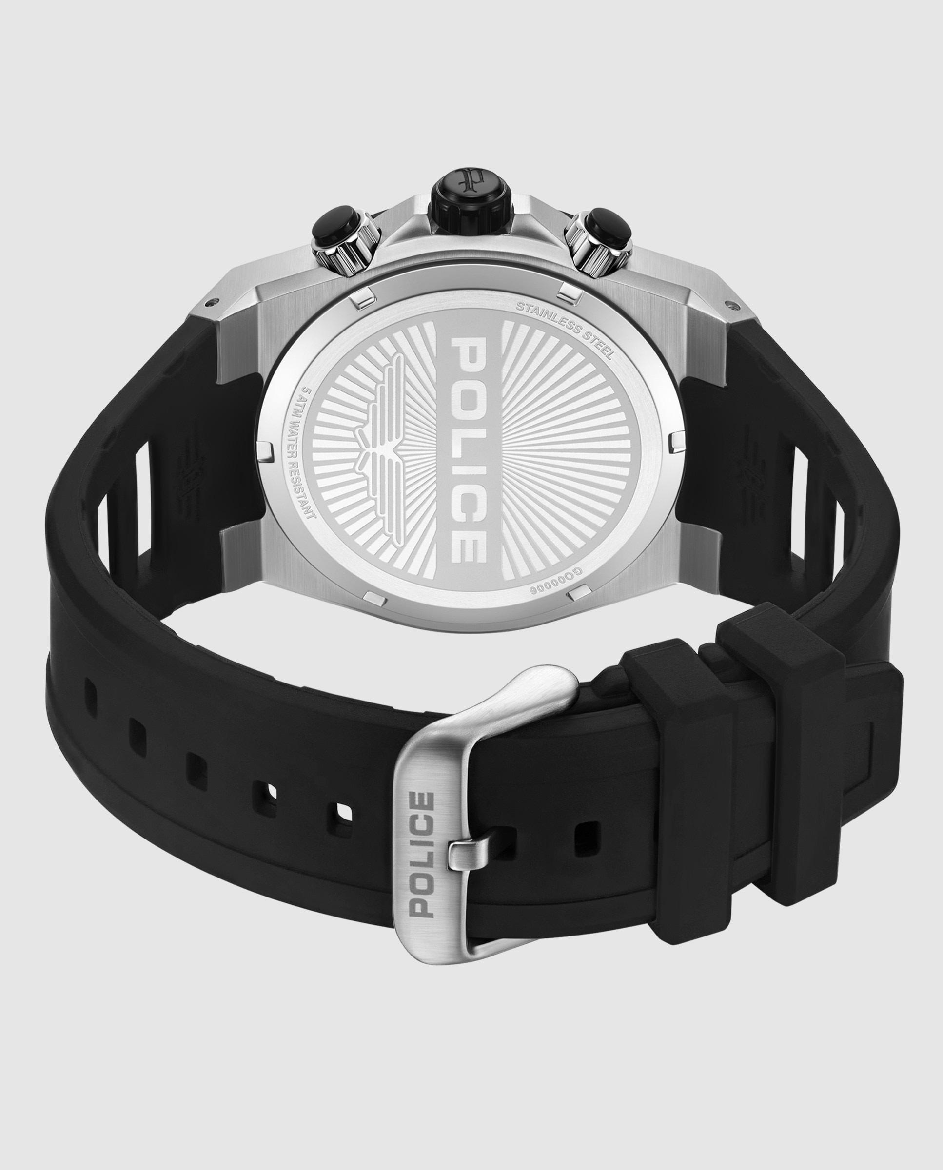 Imagen 2 de Reloj de hombre uros pewgo0000601 de silicona - Police - Negro Negro