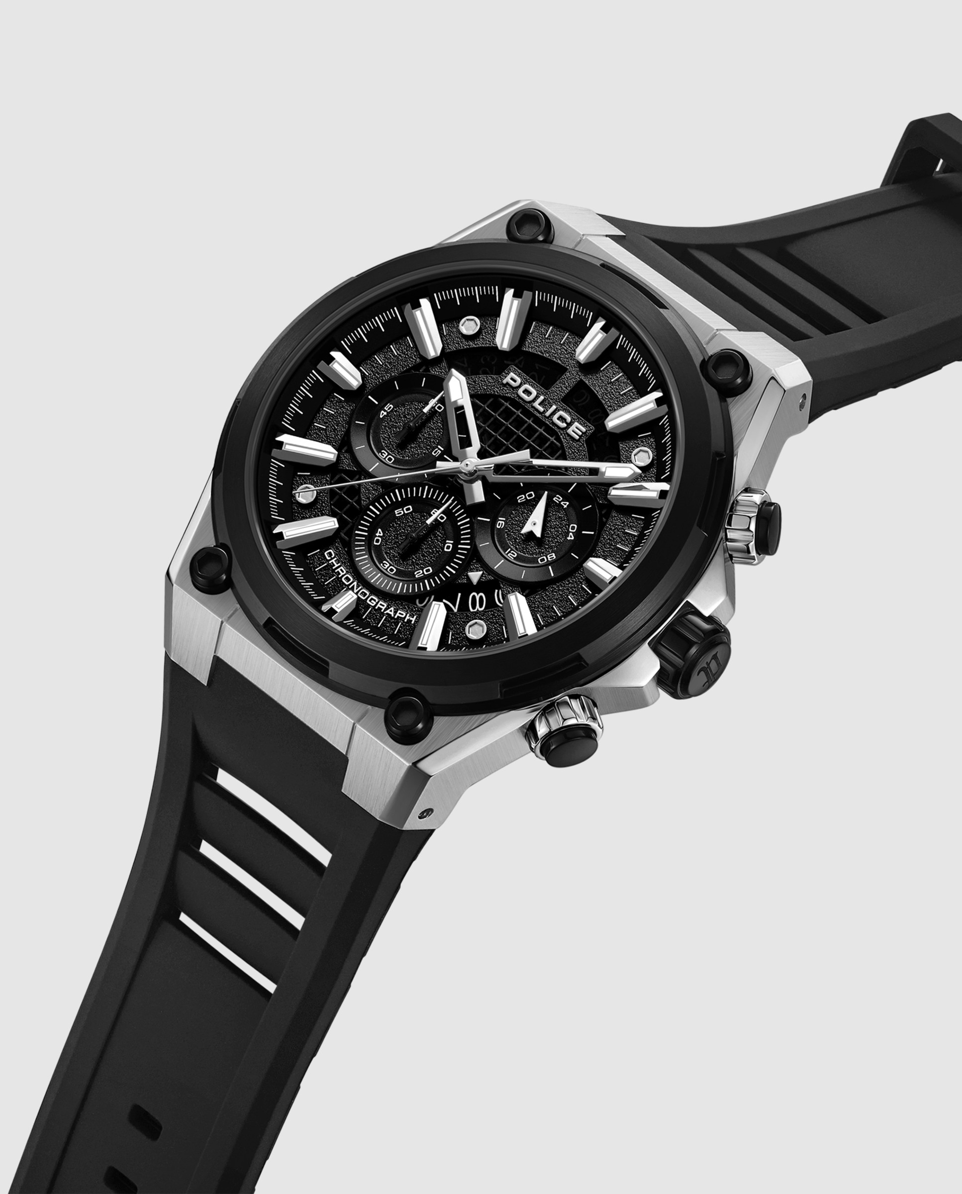 Imagen 4 de Reloj de hombre uros pewgo0000601 de silicona - Police - Negro Negro