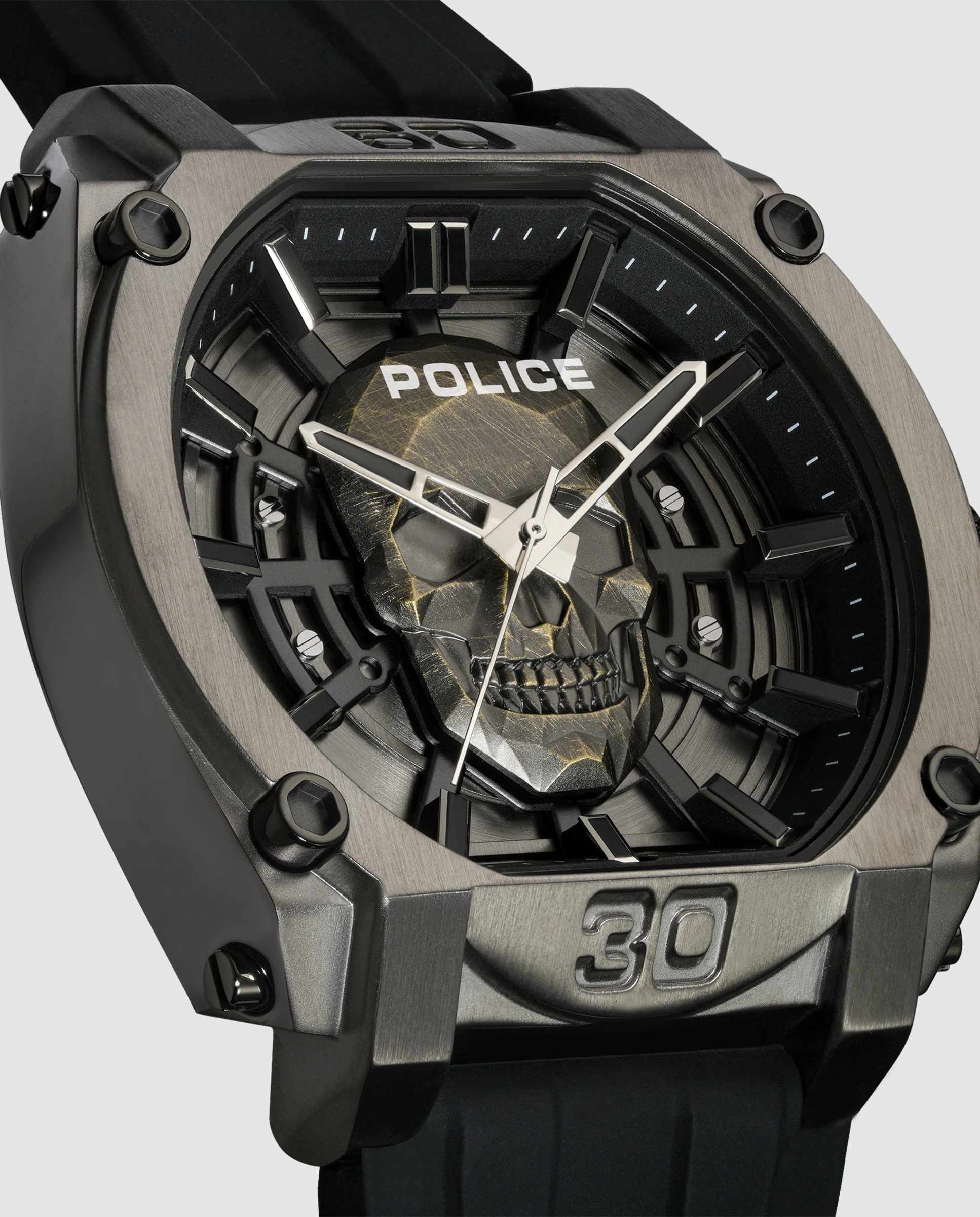 Imagen 5 de Reloj de hombre norwood skull pewgm0001201 de silicona - Police - Negro Negro