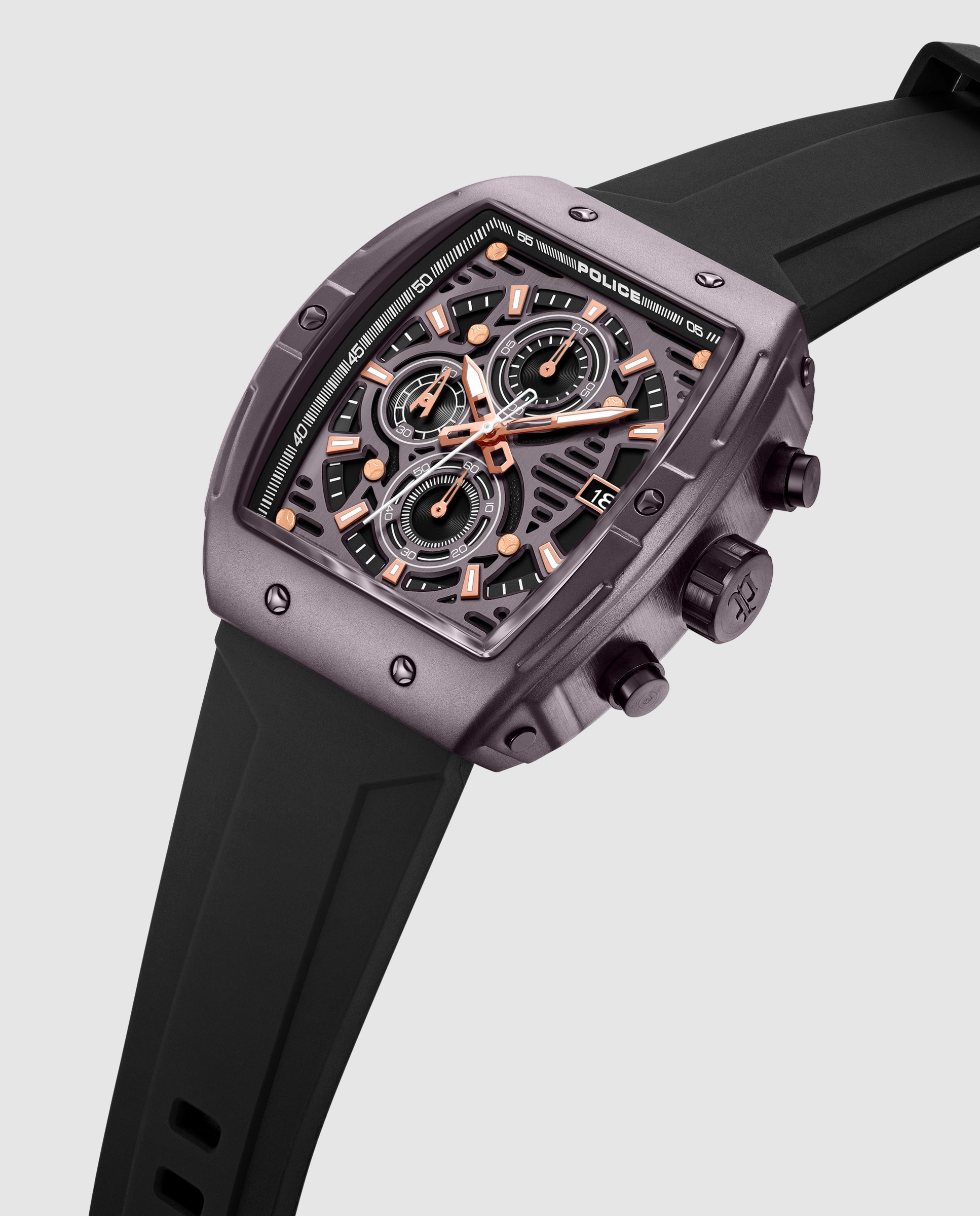 Imagen 4 de Reloj de hombre connector pewgo0000703 de silicona - Police - Negro Negro