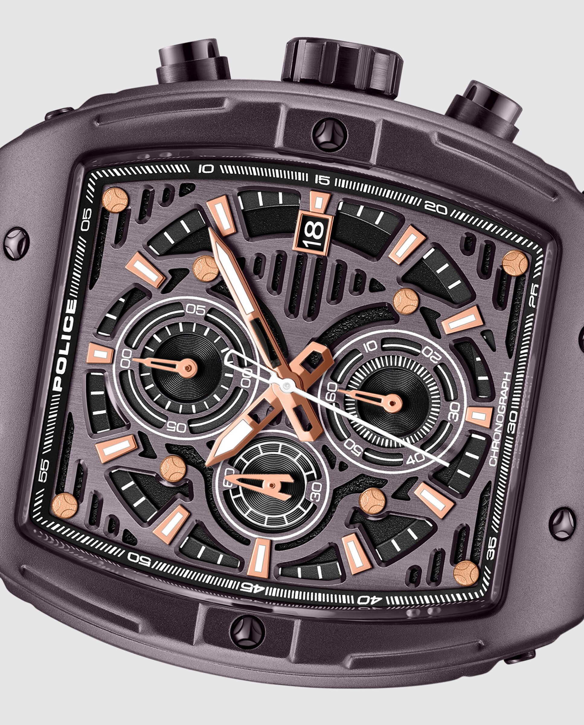 Imagen 5 de Reloj de hombre connector pewgo0000703 de silicona - Police - Negro Negro