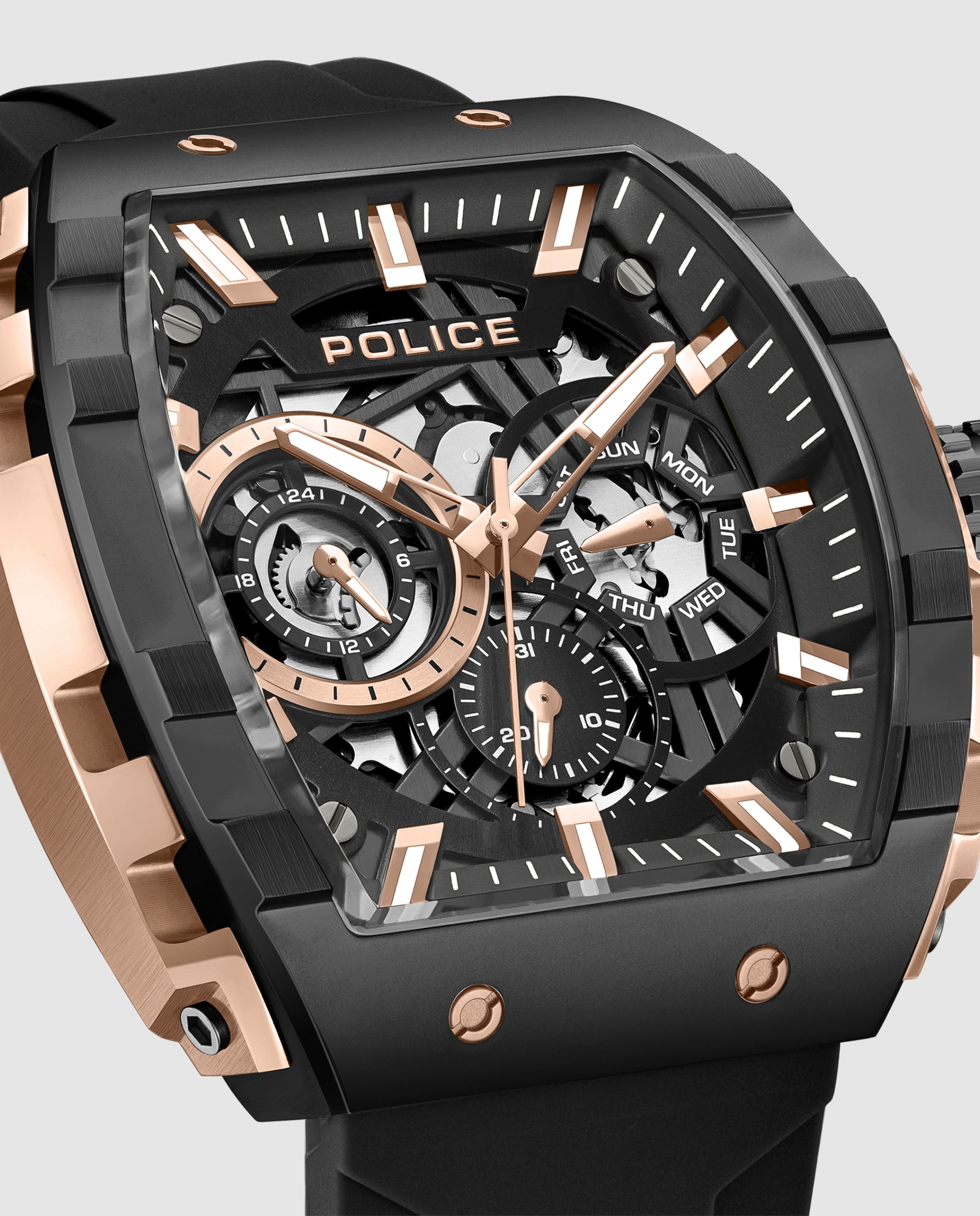 Imagen 5 de Reloj de hombre flash pewgq0063006 de silicona - Police - Negro Negro