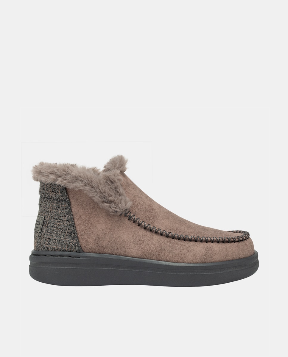 HeyDude - Botines de mujer de cuero reciclado en rosa.