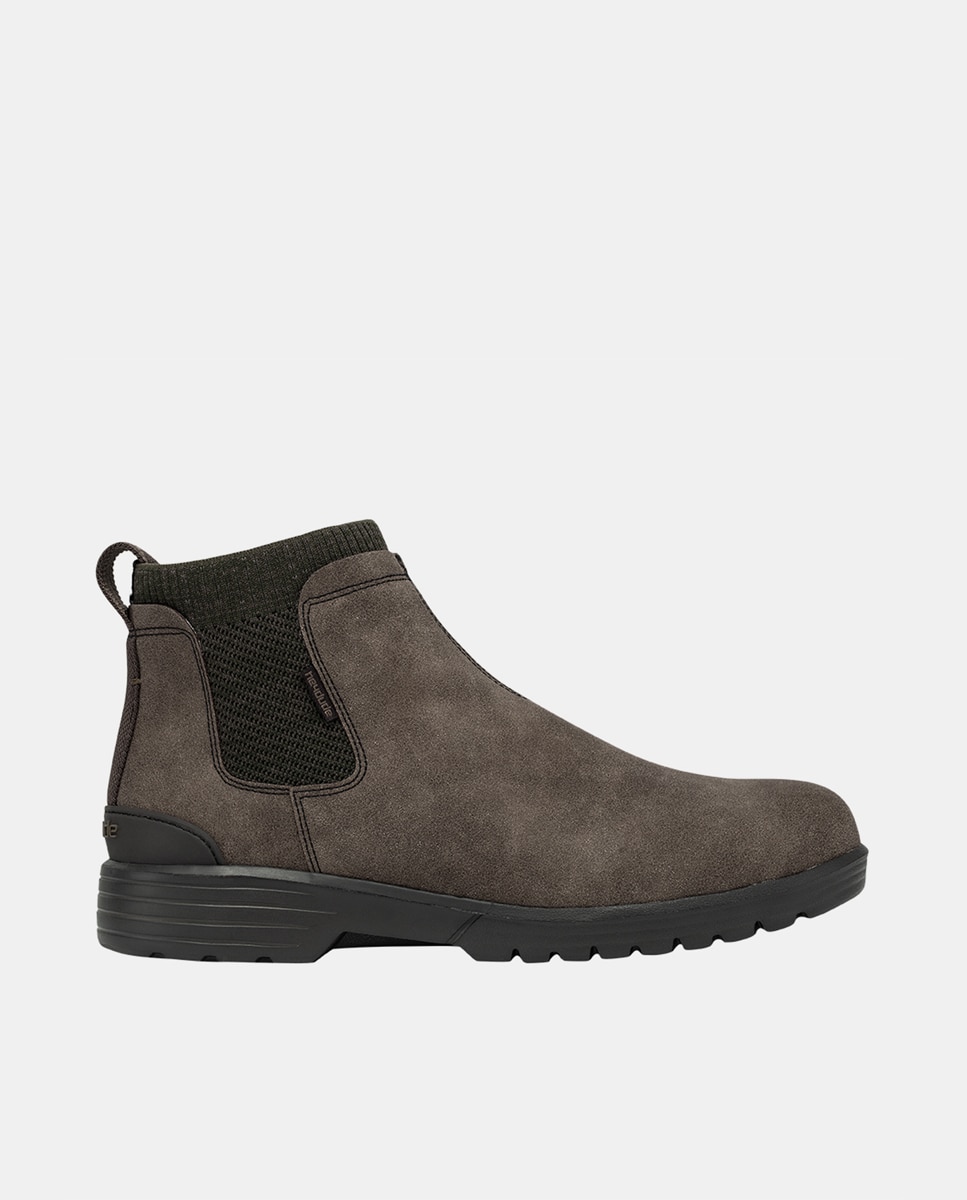HeyDude - Botas de hombre de piel reciclada en marrón oscuro.