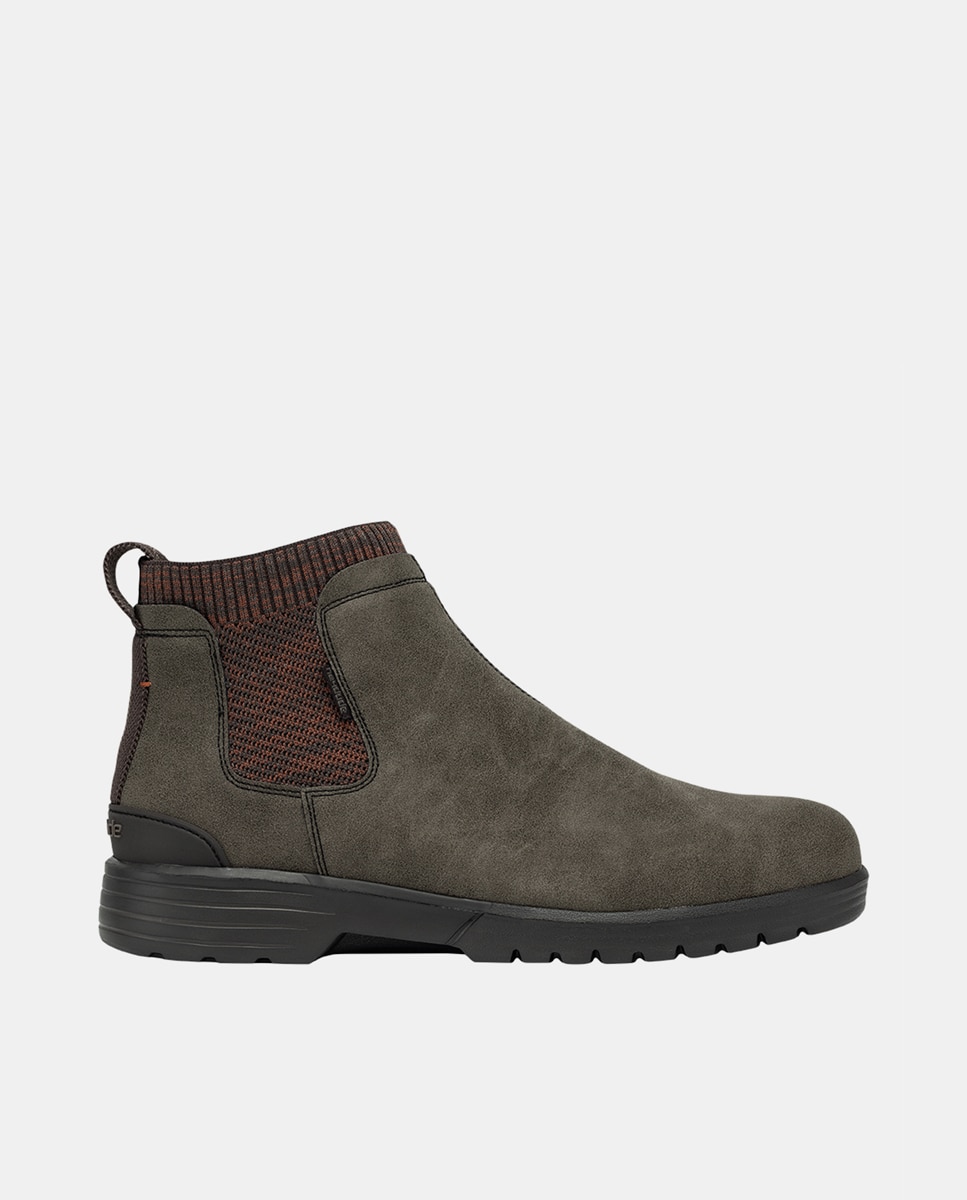 HeyDude - Botas de hombre de piel reciclada en verde oscuro.