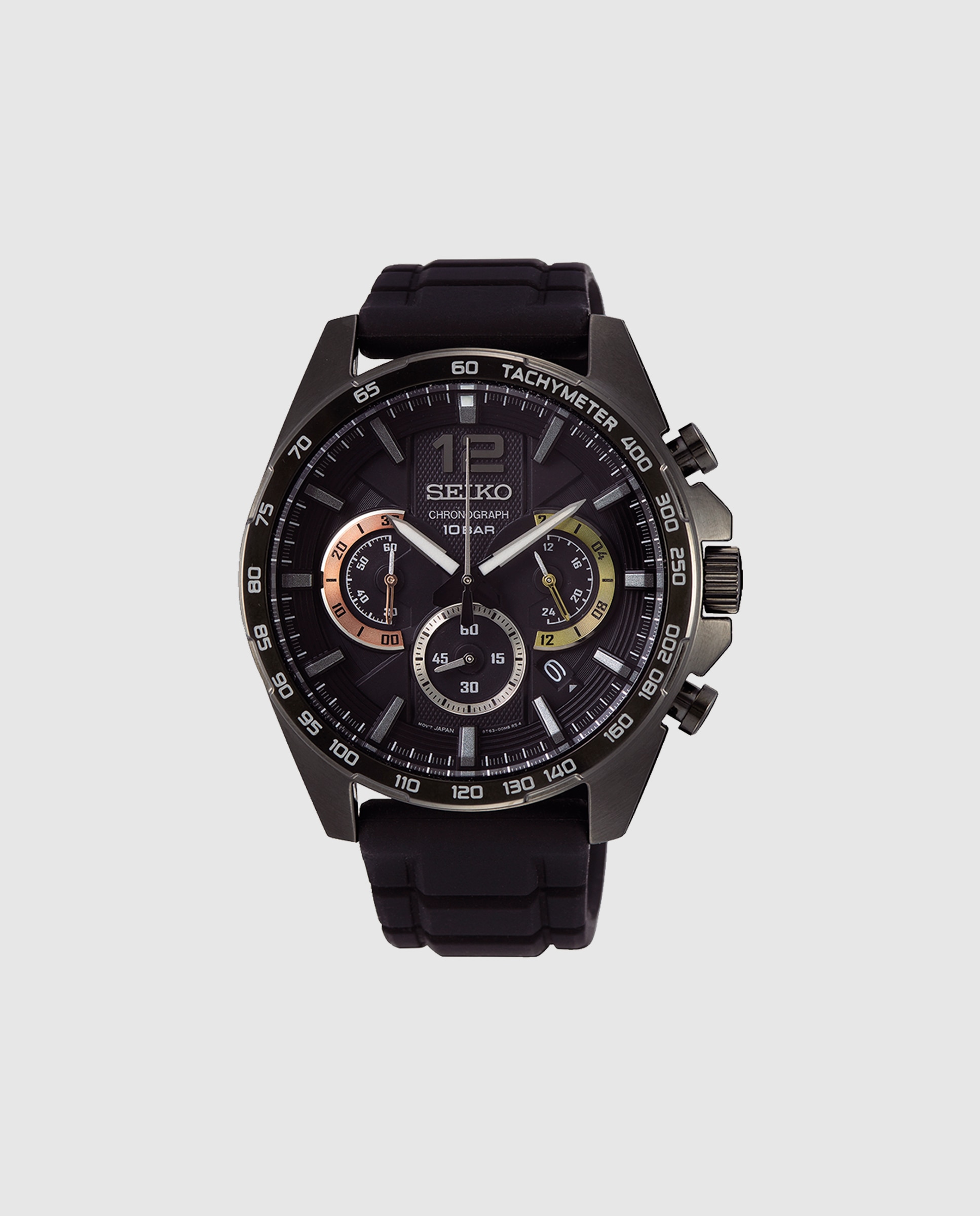 Imagen 0 de Reloj de hombre neo sports ssb349p1 de silicona y correa plateada Negro