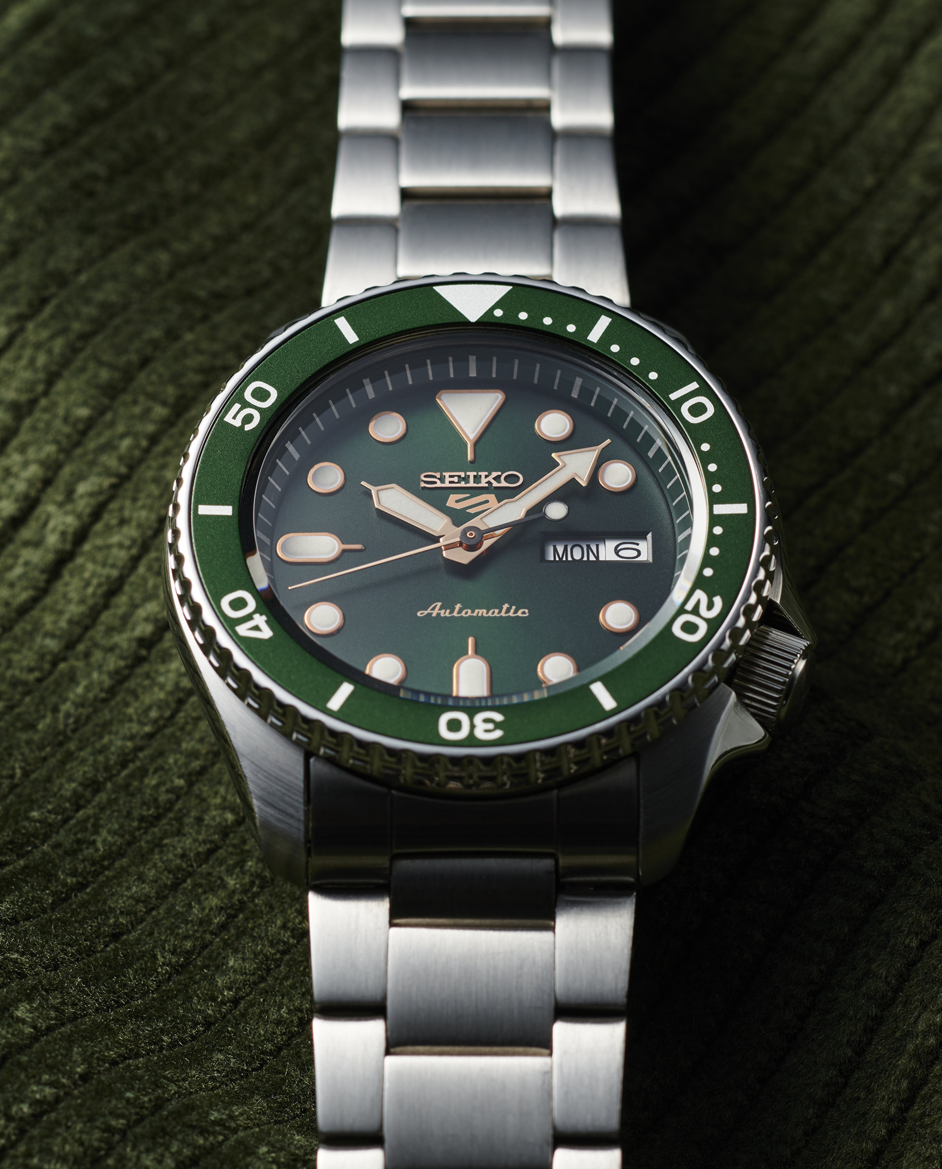 Reloj de hombre 5 sports srpd63k1 automático de acero y correa plateada - Plata Plata-3