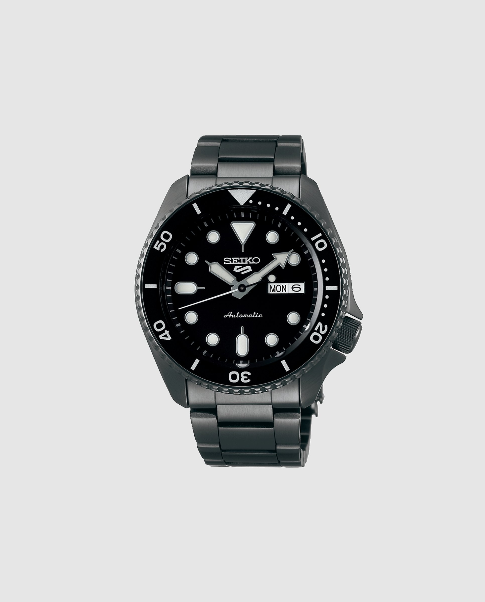 Reloj de hombre 5 sports srpd65k1 automático de acero y correa negra