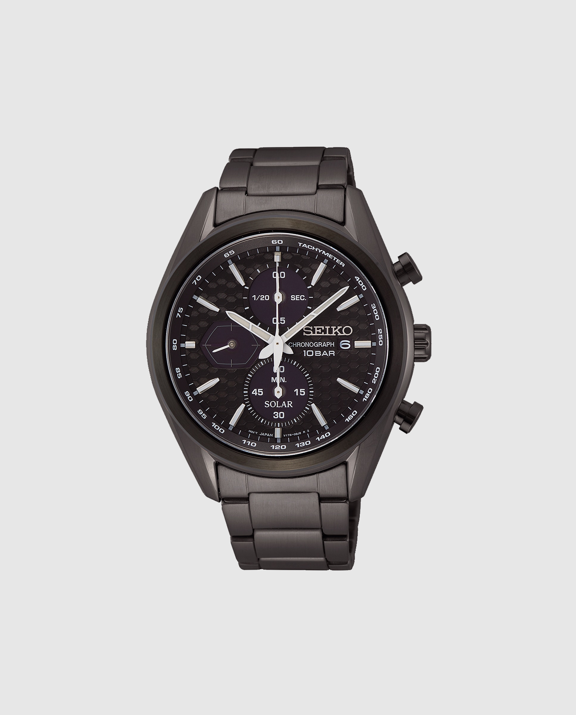 Reloj de hombre Solar SSC773P1 de acero y correa negra - Negro Negro-1