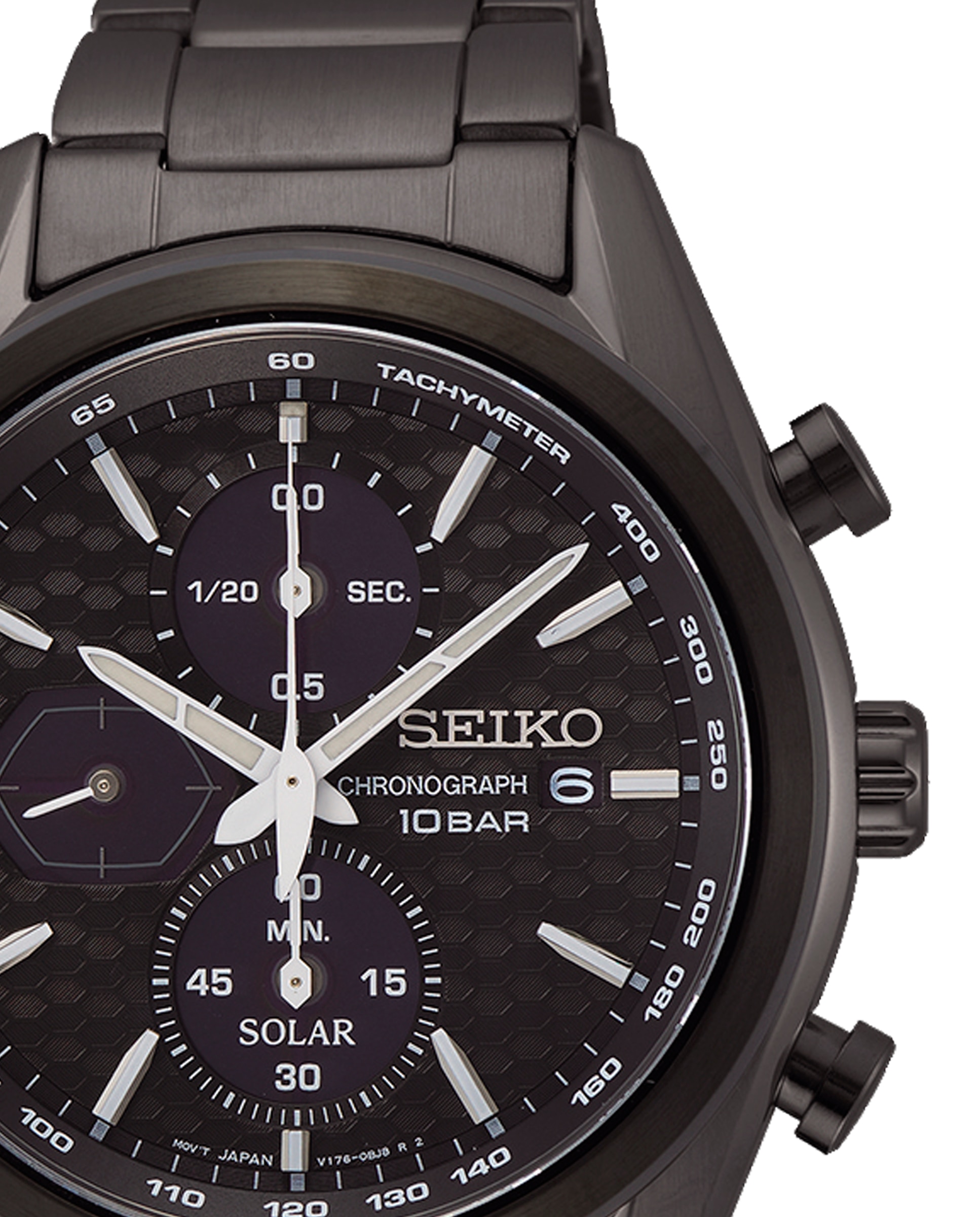 Reloj de hombre Solar SSC773P1 de acero y correa negra - Negro Negro-2