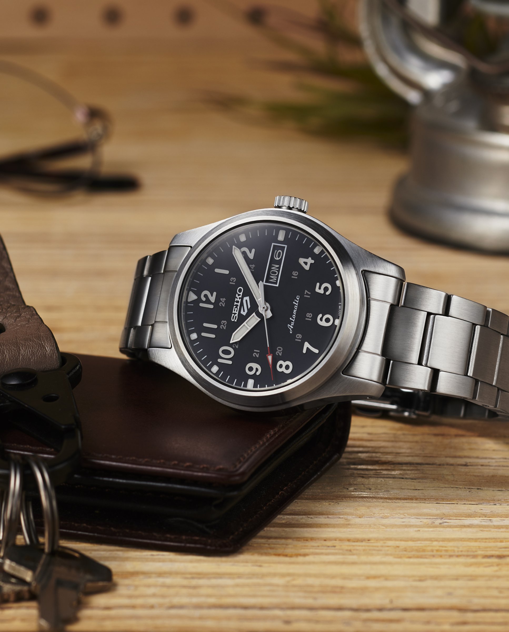 Reloj de hombre 5 sports srpg27k1 automático de acero y correa plateada - Seiko - Plata Plata-3