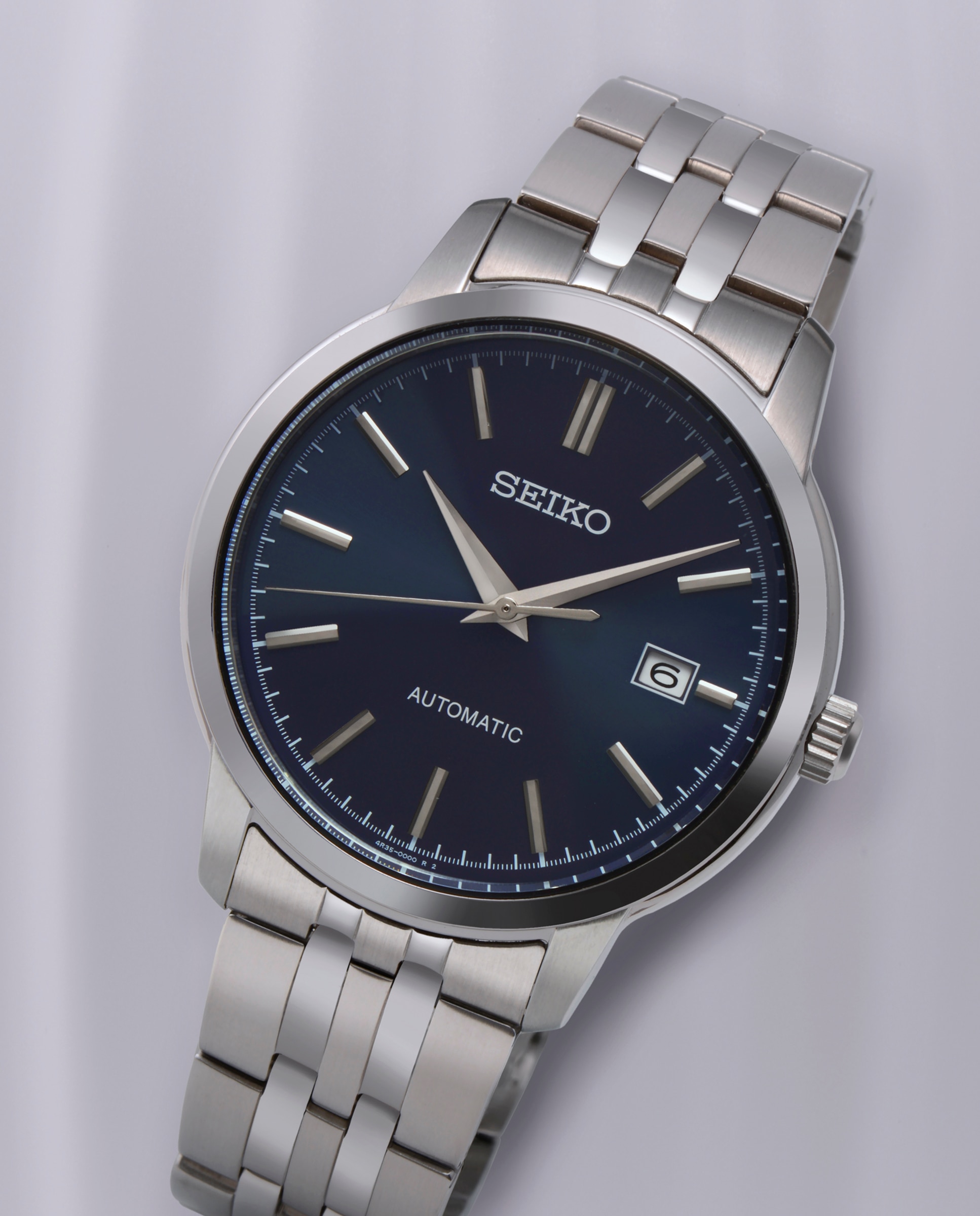 Reloj de hombre neo classic srph87k1 automático de acero y correa plateada Plata Seiko Plata-3