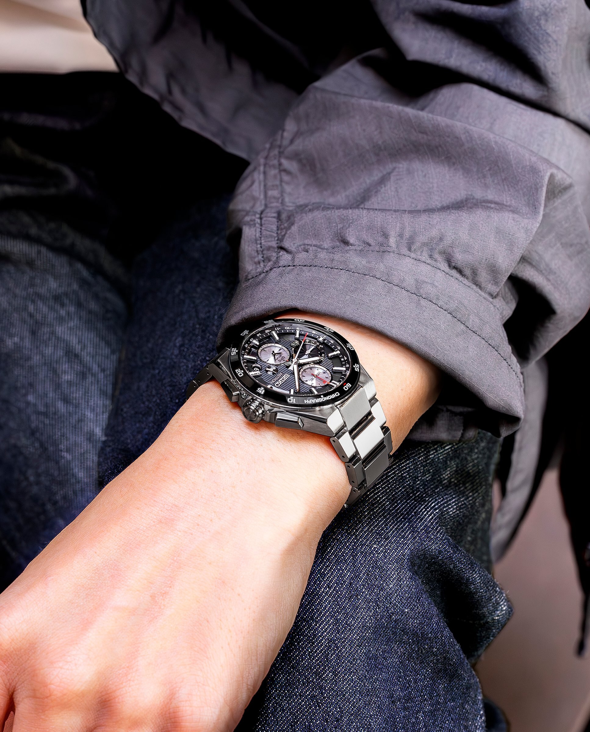 Reloj de hombre astron ssh151j1 de titanio y correa plateada - Seiko - Plata Plata-5