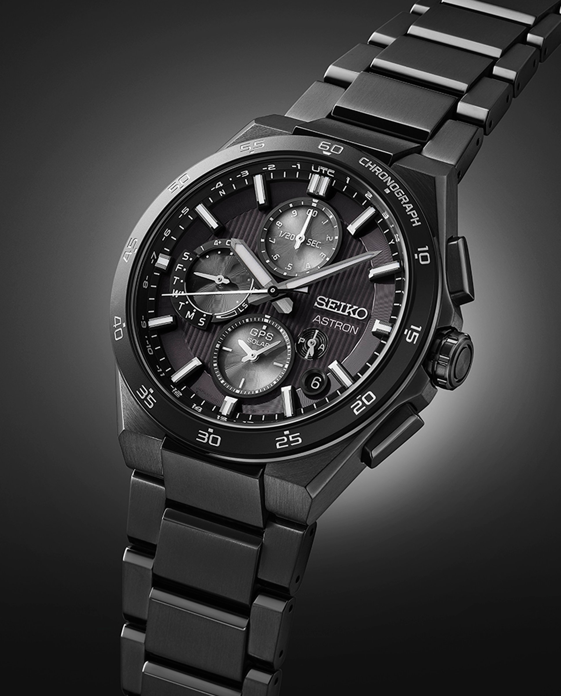 Reloj de hombre astron ssh155j1 de titanio y correa negra - Seiko - Plata Plata-3