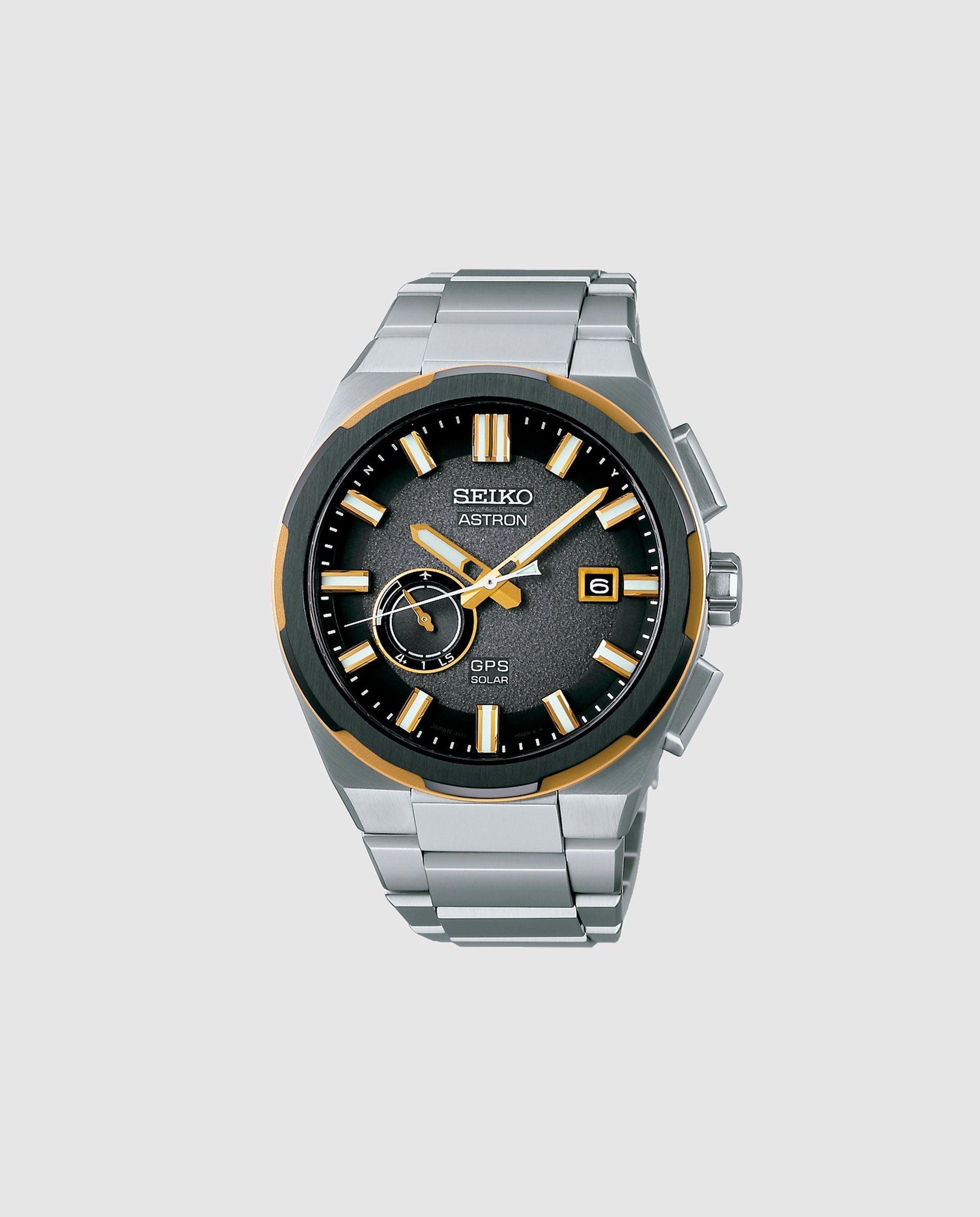 Imagen 0 de Reloj de hombre astron ssj026j1 de titanio y correa plateada Plata