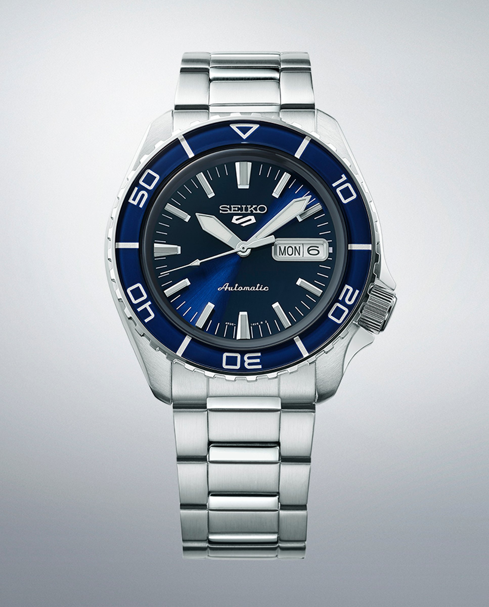 Imagen 4 de Reloj de hombre 5 sports srpk97k1 automático de acero y correa plateada - Plata Plata
