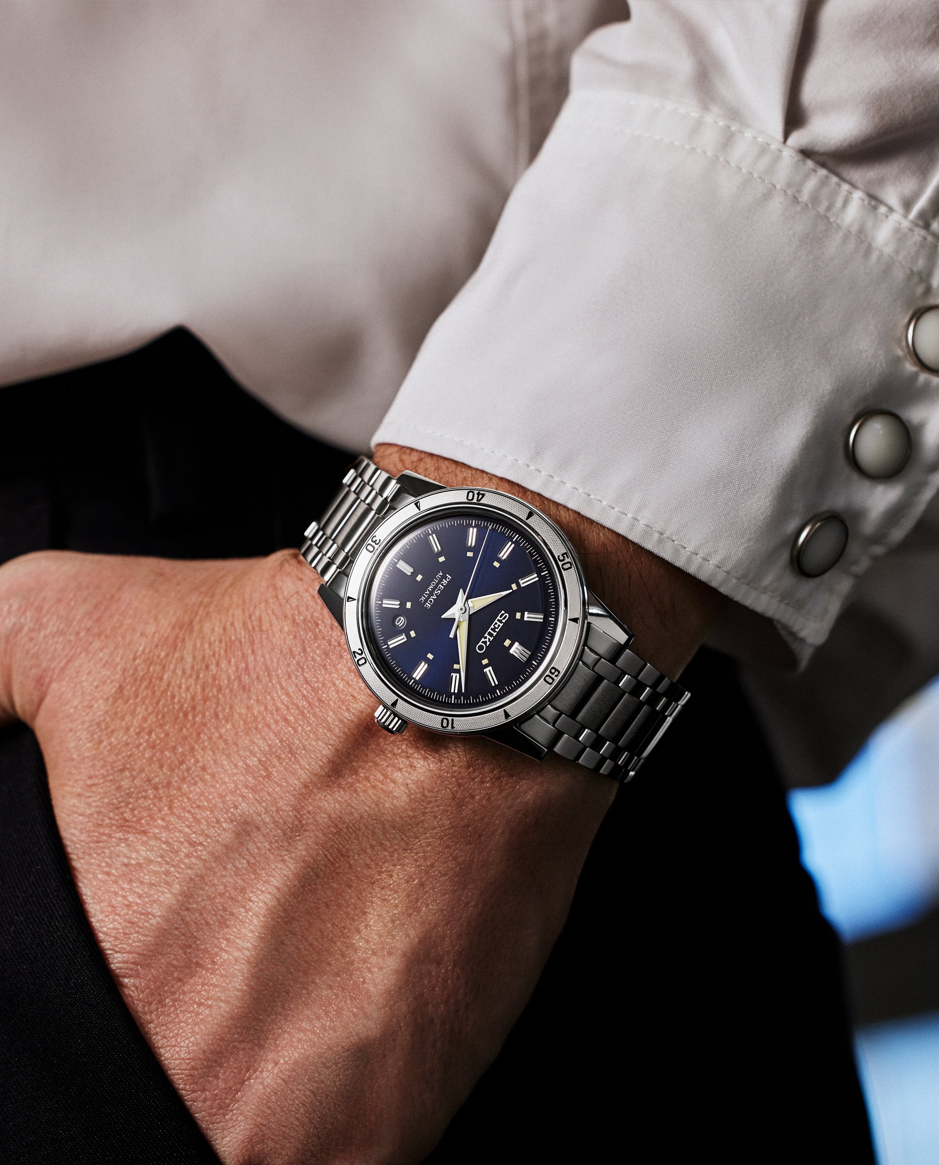 Reloj de hombre presage srpl07j1 automático de acero y correa plateada - Seiko - Plata Plata-4