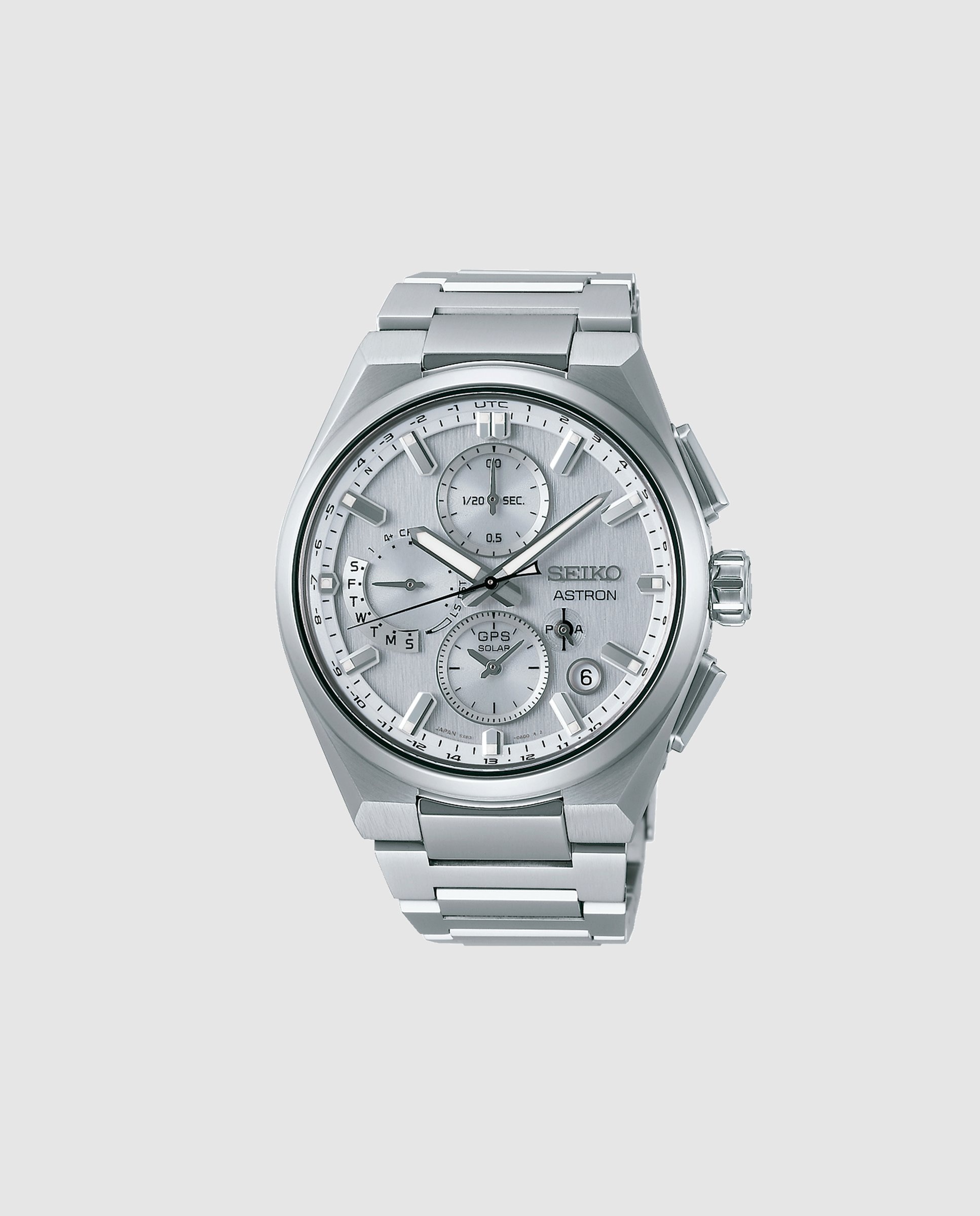 Imagen 0 de Reloj de hombre astron ssh159j1 de titanio y correa plateada Plata