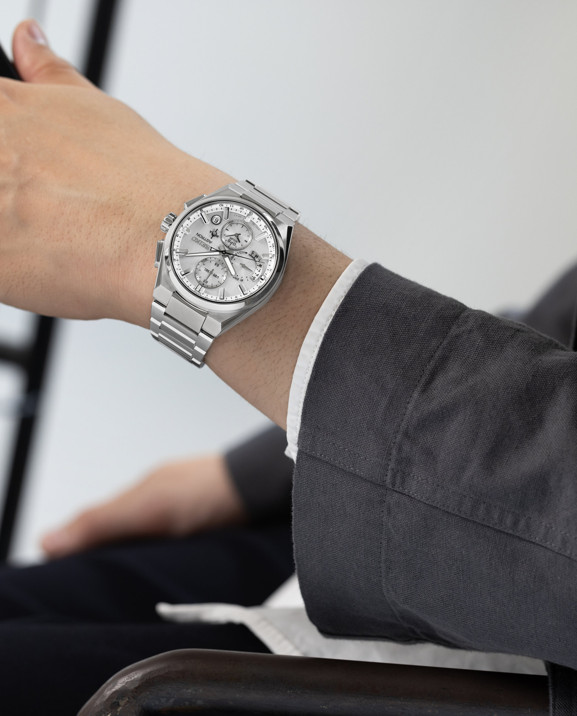 Reloj de hombre astron ssh159j1 de titanio y correa plateada - Seiko - Plata Plata-5