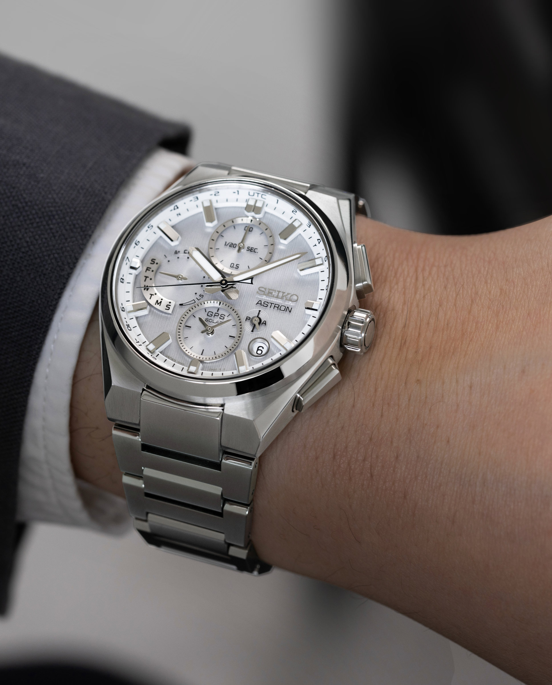 Reloj de hombre astron ssh159j1 de titanio y correa plateada - Seiko - Plata Plata-6