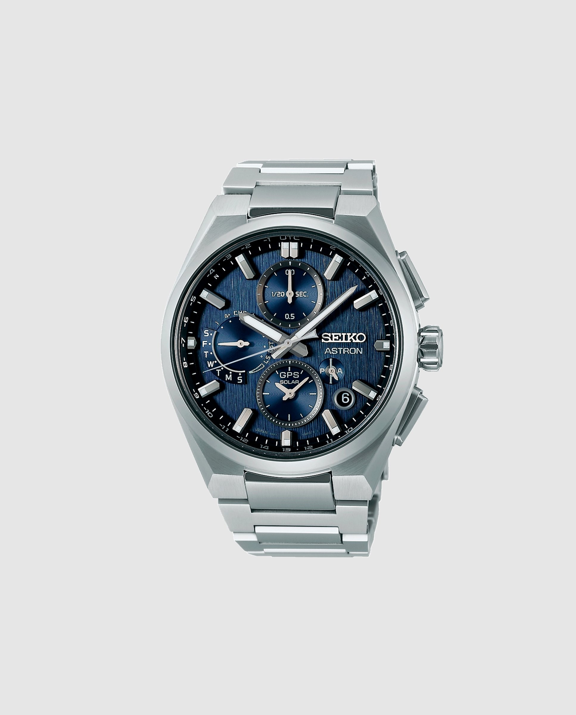 Imagen 0 de Reloj de hombre astron ssh161j1 de titanio y correa plateada Plata