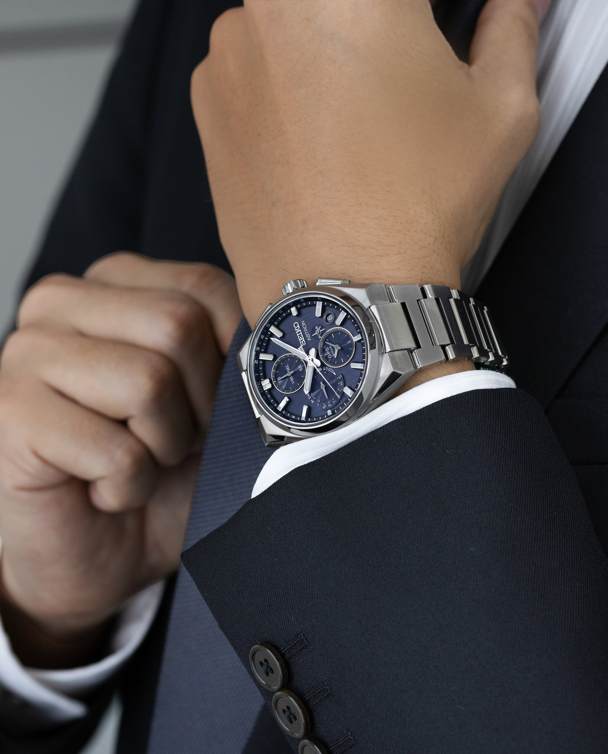 Reloj de hombre astron ssh161j1 de titanio y correa plateada - Seiko - Plata Plata-6