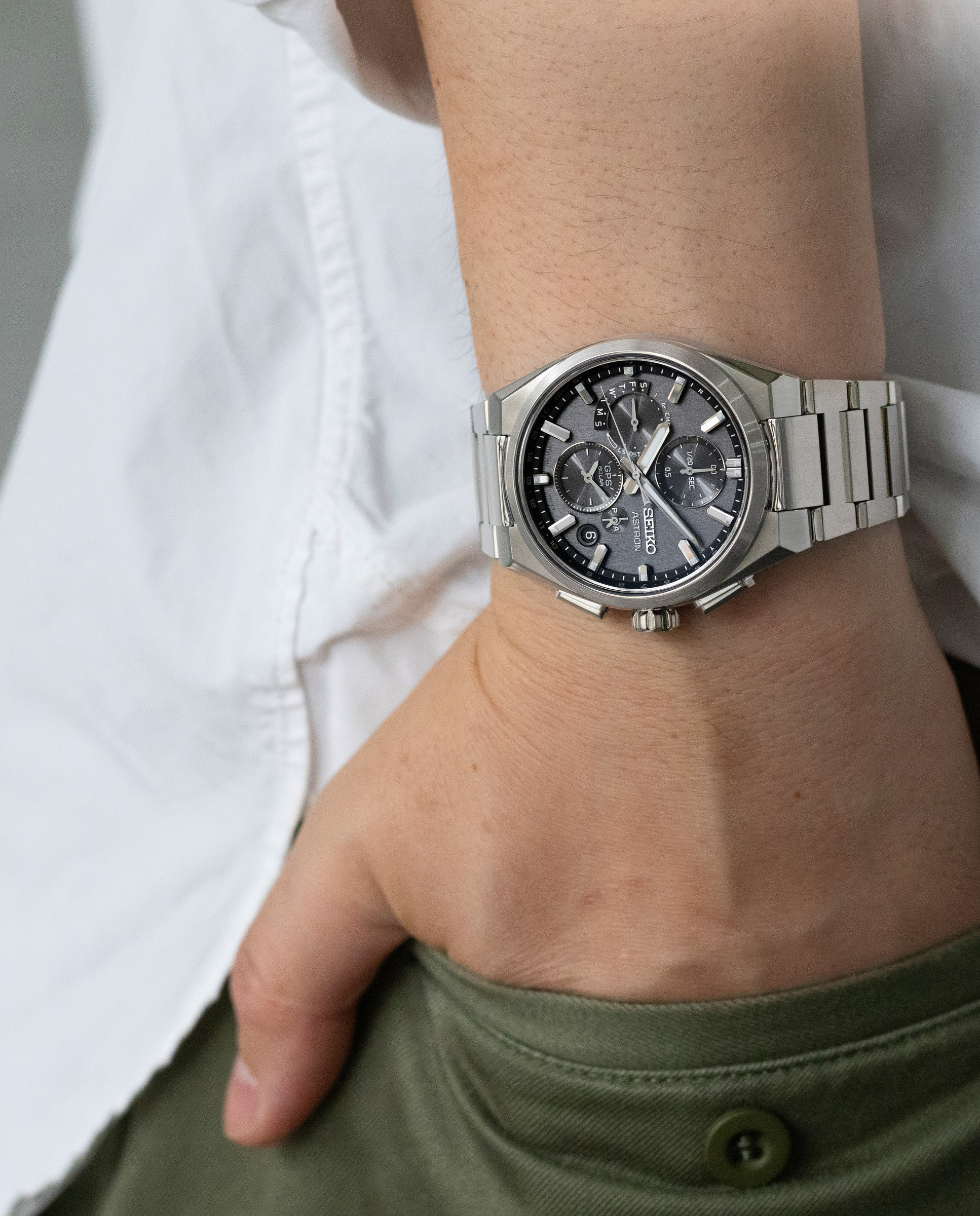 Reloj de hombre astron ssh163j1 de titanio y correa plateada - Seiko - Plata Plata-6