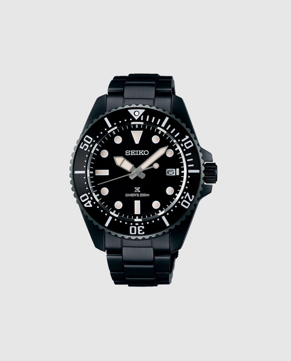 Reloj de hombre Prospex SNE599P1 de acero y correa negra Negro-1