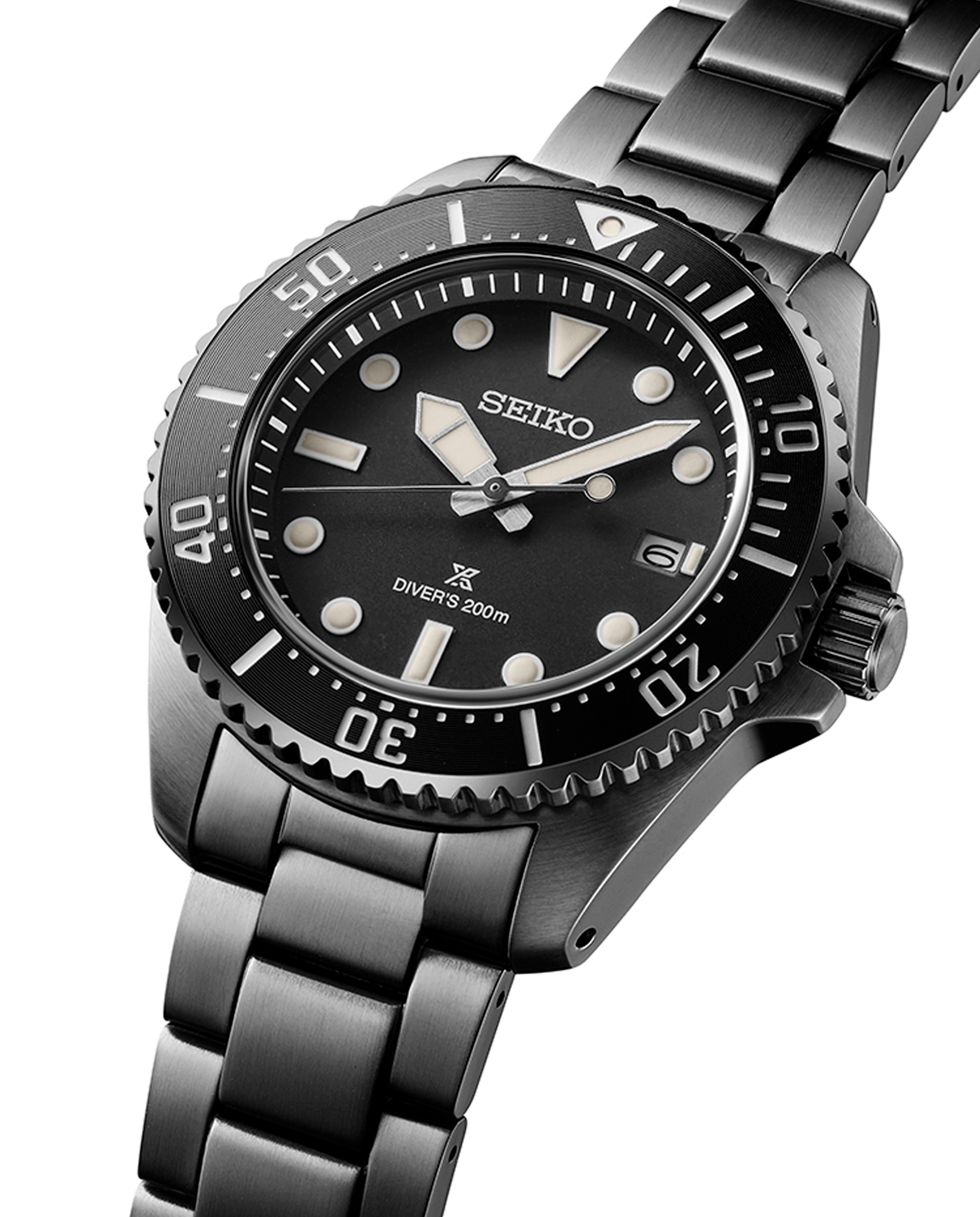 Reloj de hombre prospex sne599p1 de acero y correa negra Negro