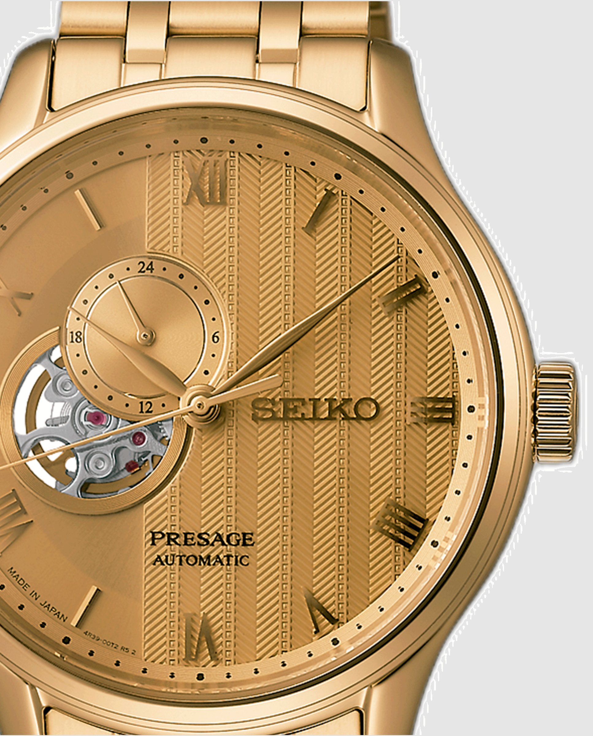 Reloj de hombre presage ssa468j1 automático de acero y correa dorada - Seiko - Plata Plata-2