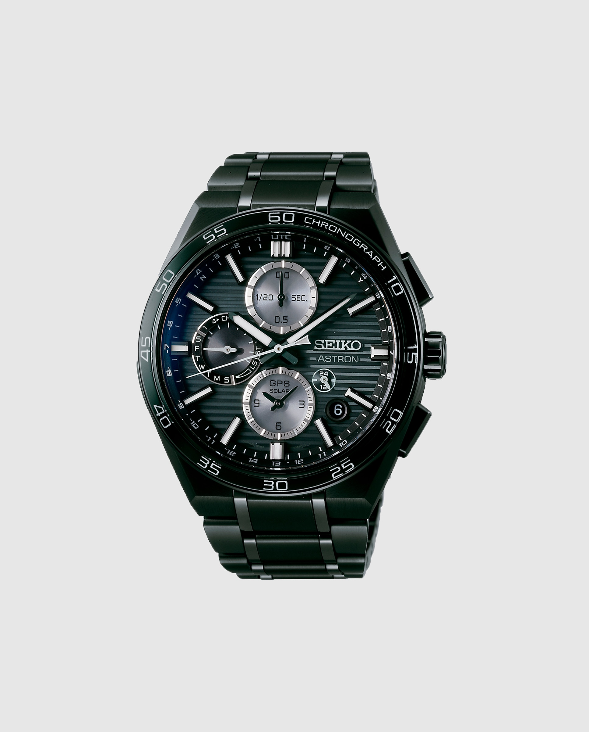 Imagen 0 de Reloj de hombre astron ssh179j1 de titanio y correa negra Negro